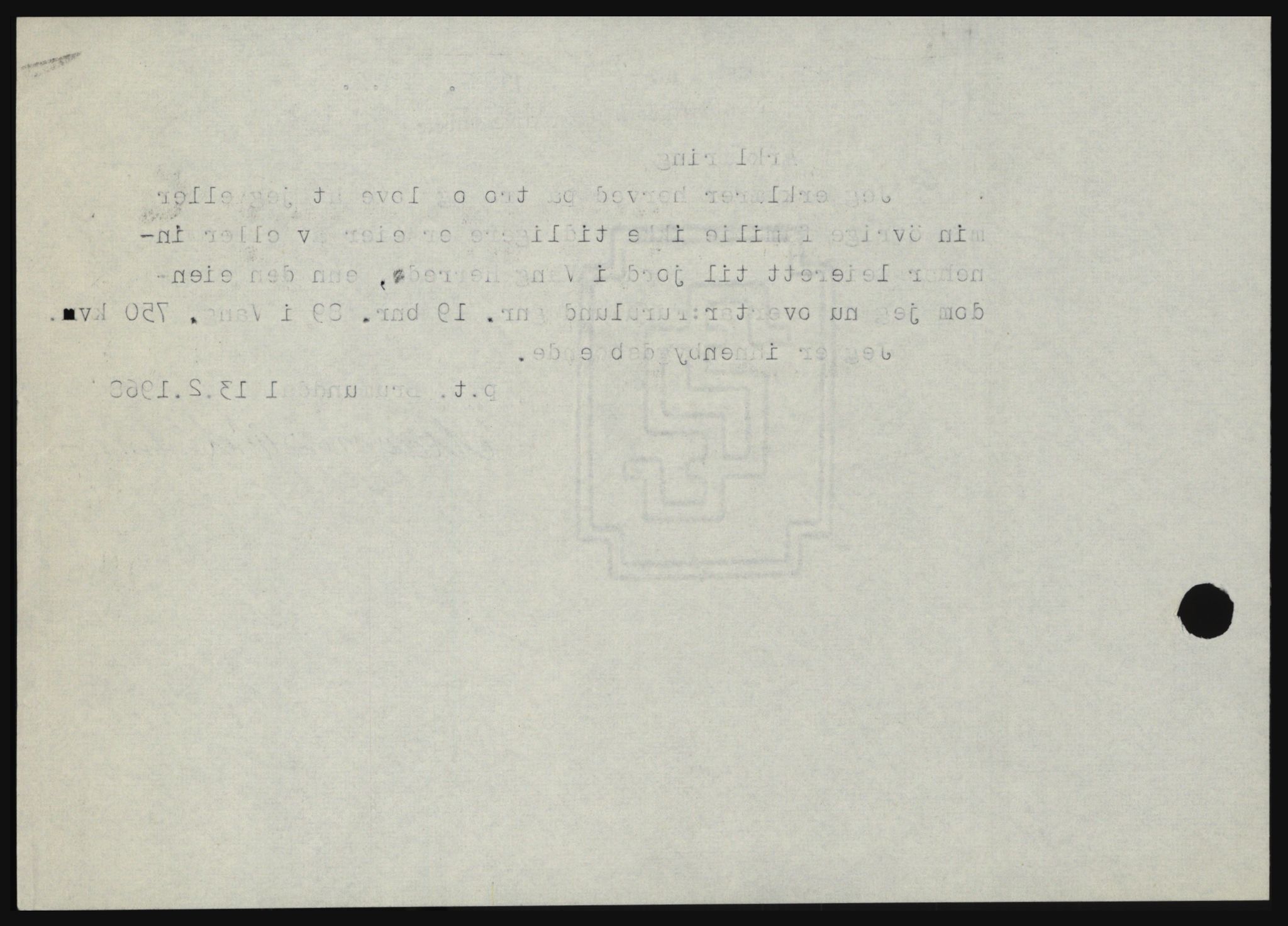 Nord-Hedmark sorenskriveri, SAH/TING-012/H/Hc/L0027: Mortgage book no. 27, 1967-1968, Diary no: : 750/1968