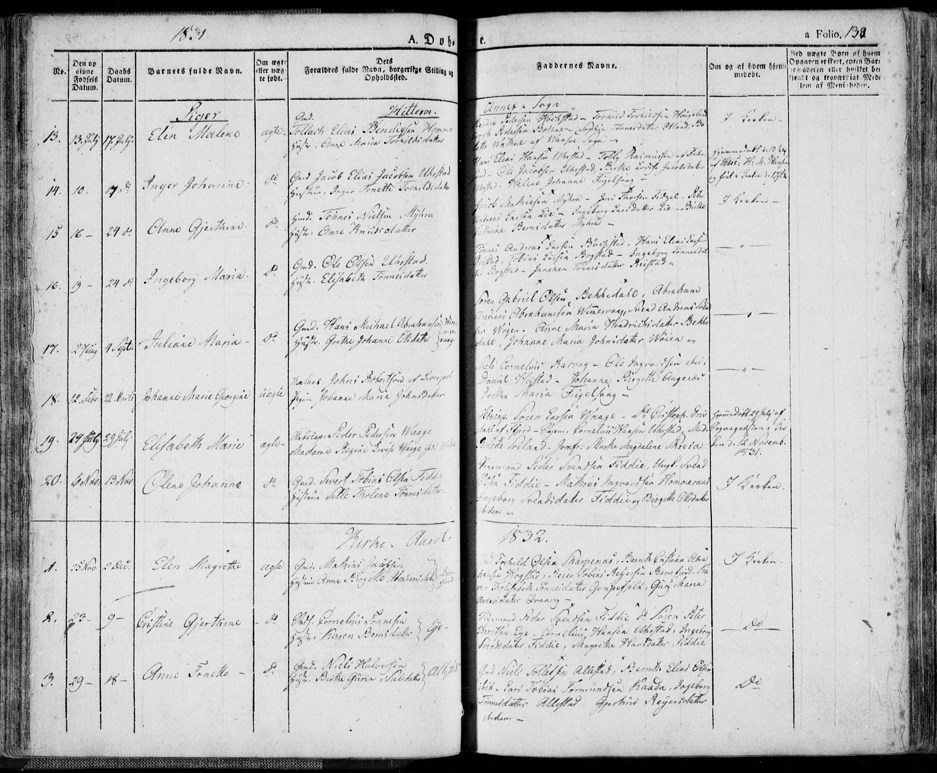 Flekkefjord sokneprestkontor, AV/SAK-1111-0012/F/Fa/Fac/L0003: Parish register (official) no. A 3, 1826-1841, p. 138