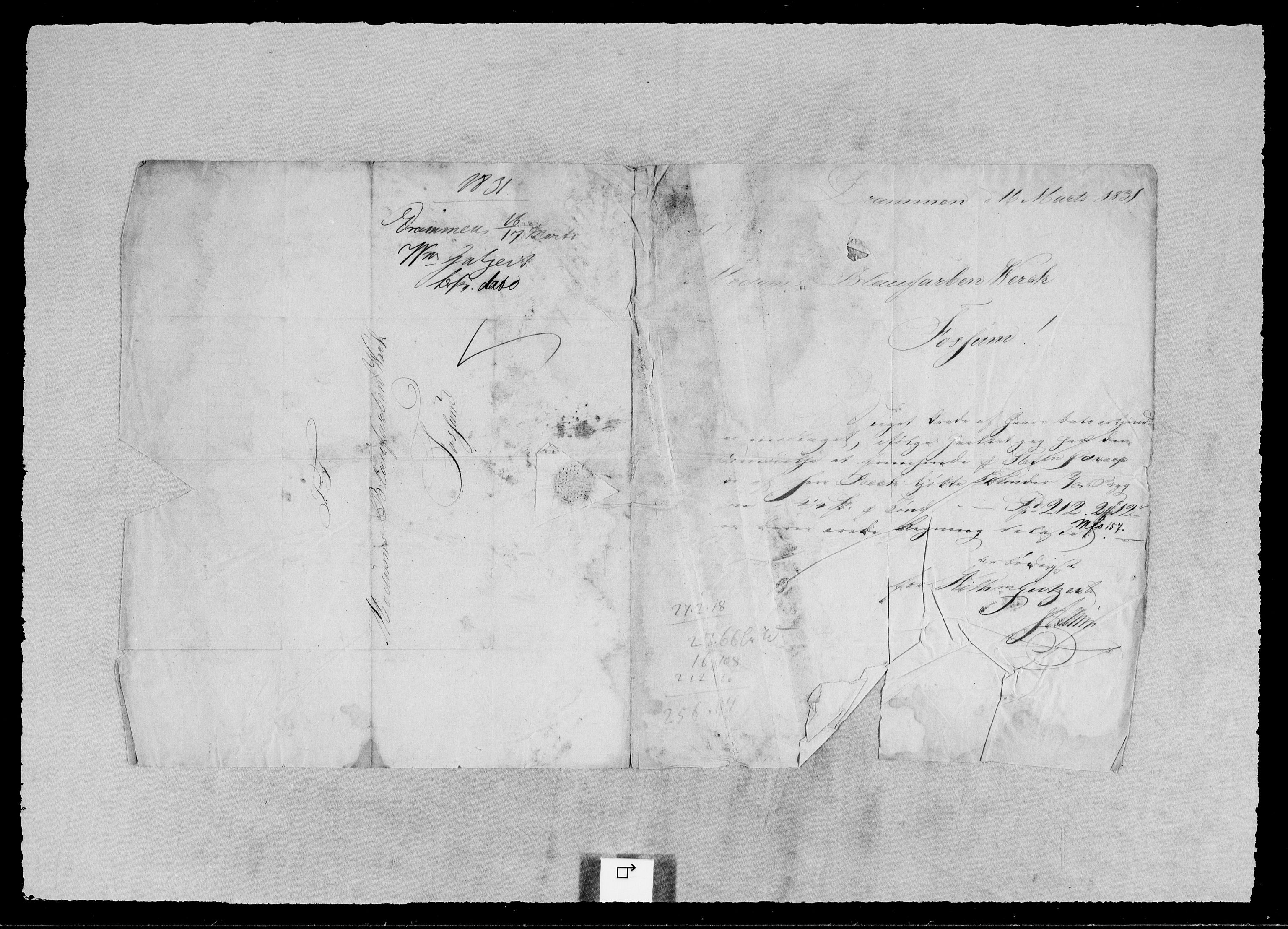 Modums Blaafarveværk, RA/PA-0157/G/Gb/L0105/0001: -- / Innkomne brev A - L, 1830-1831, p. 3