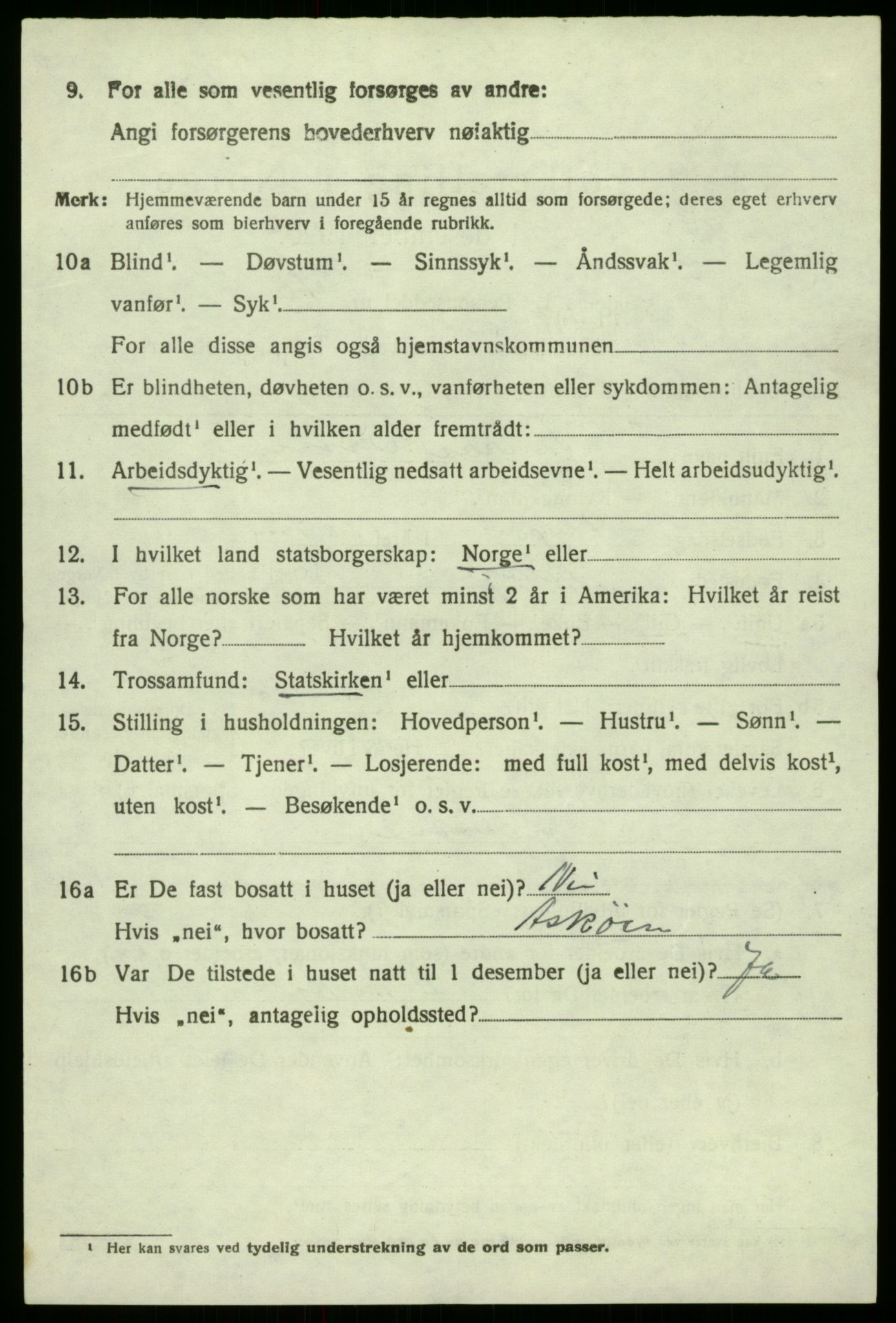 SAB, 1920 census for Bruvik, 1920, p. 3879