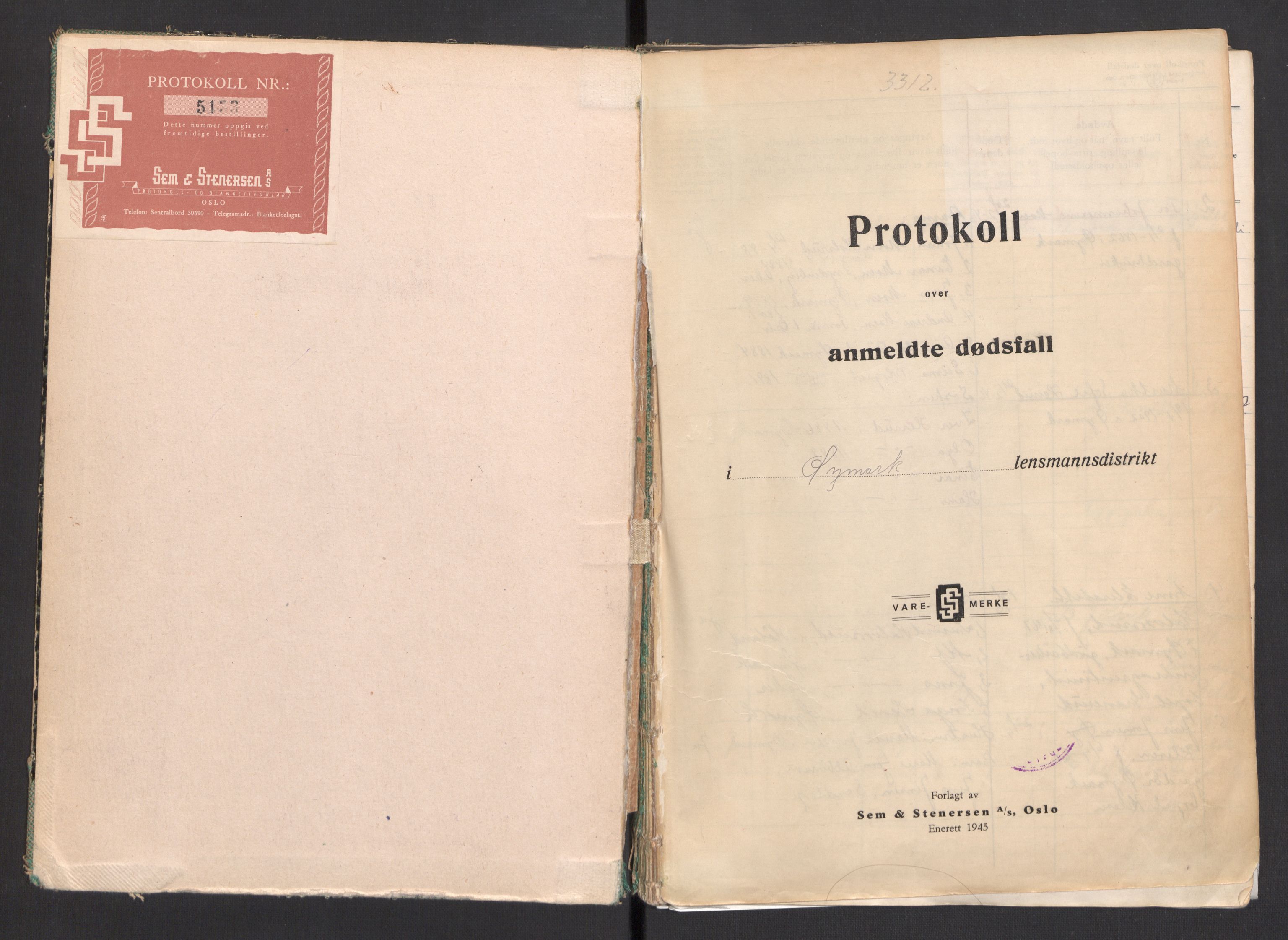 Øymark lensmannskontor, AV/SAO-A-10636/H/Ha/L0005: Dødsfallsprotokoll, 1946-1959