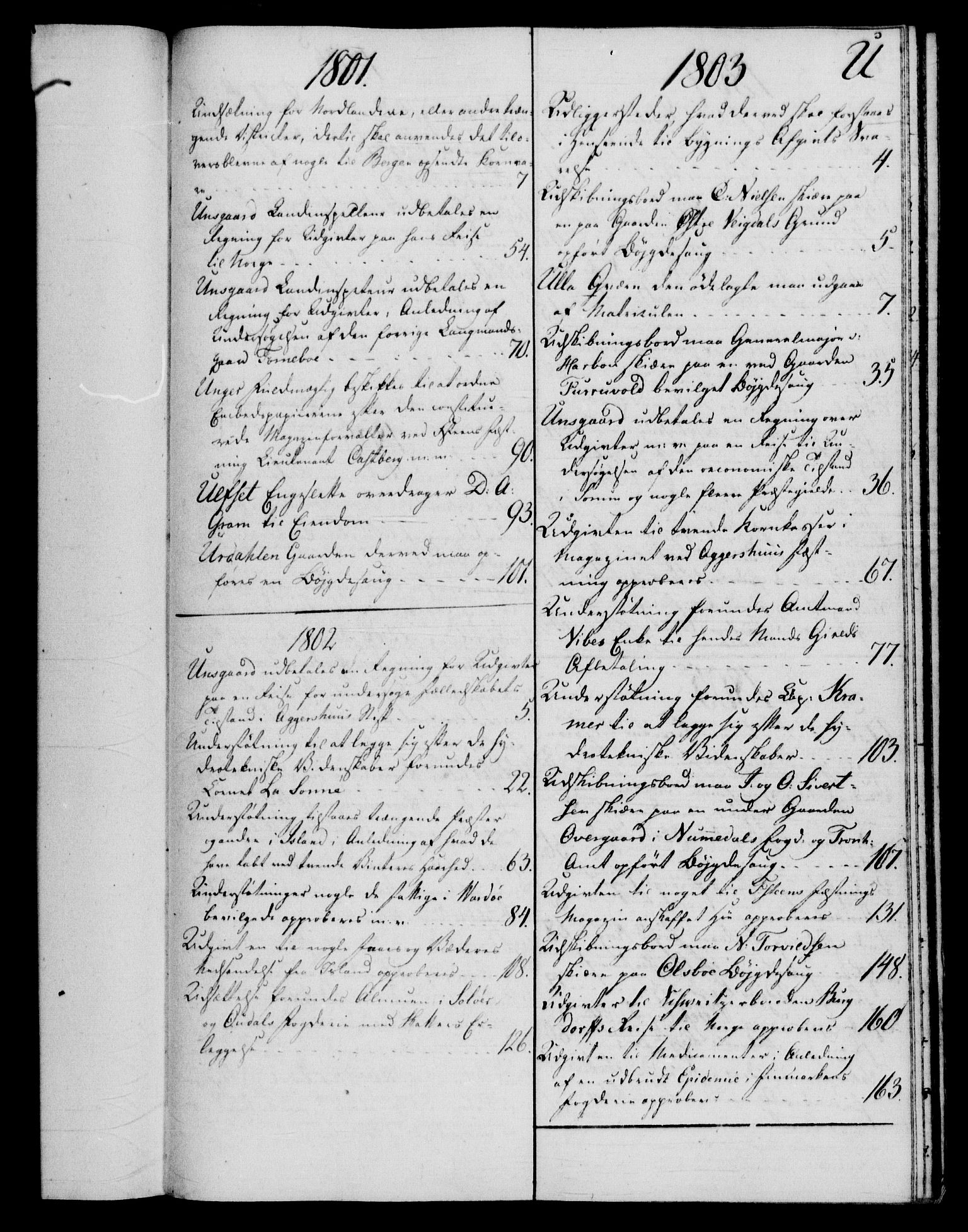 Rentekammeret, Kammerkanselliet, RA/EA-3111/G/Gf/Gfb/L0016: Register til norske relasjons- og resolusjonsprotokoller (merket RK 52.111), 1801-1814, p. 174