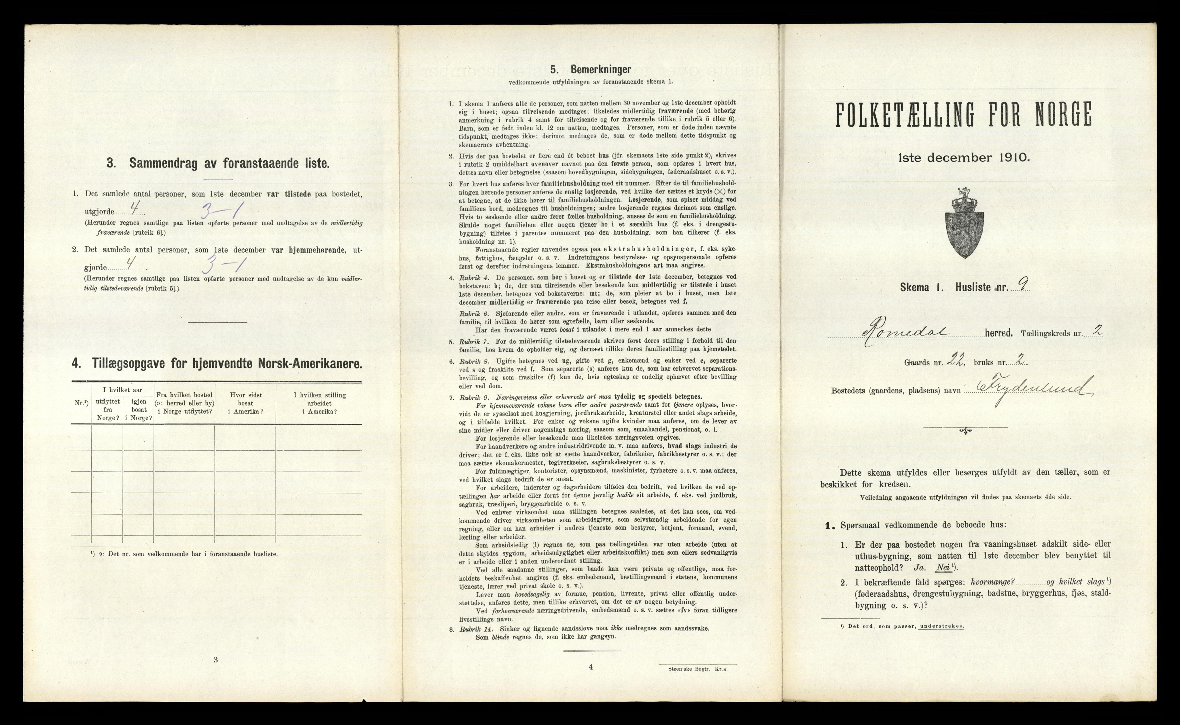 RA, 1910 census for Romedal, 1910, p. 347
