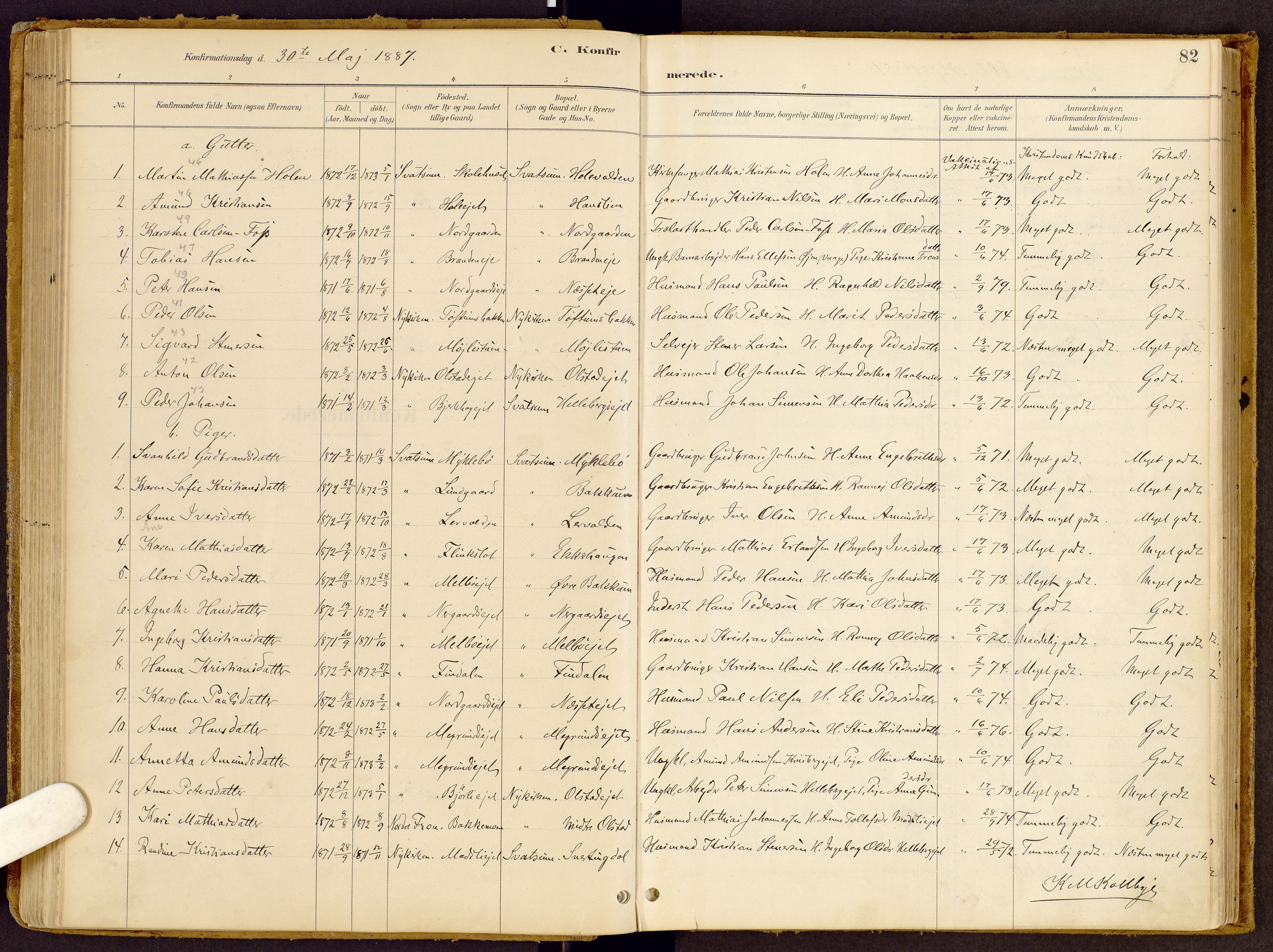 Vestre Gausdal prestekontor, SAH/PREST-094/H/Ha/Haa/L0002: Parish register (official) no. 2, 1887-1918, p. 82