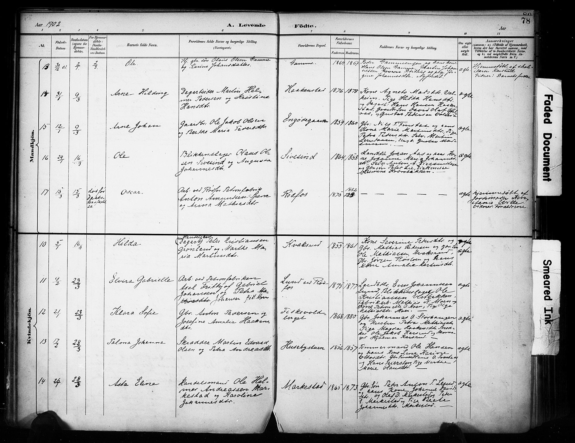Vestre Toten prestekontor, SAH/PREST-108/H/Ha/Haa/L0011: Parish register (official) no. 11, 1895-1906, p. 78
