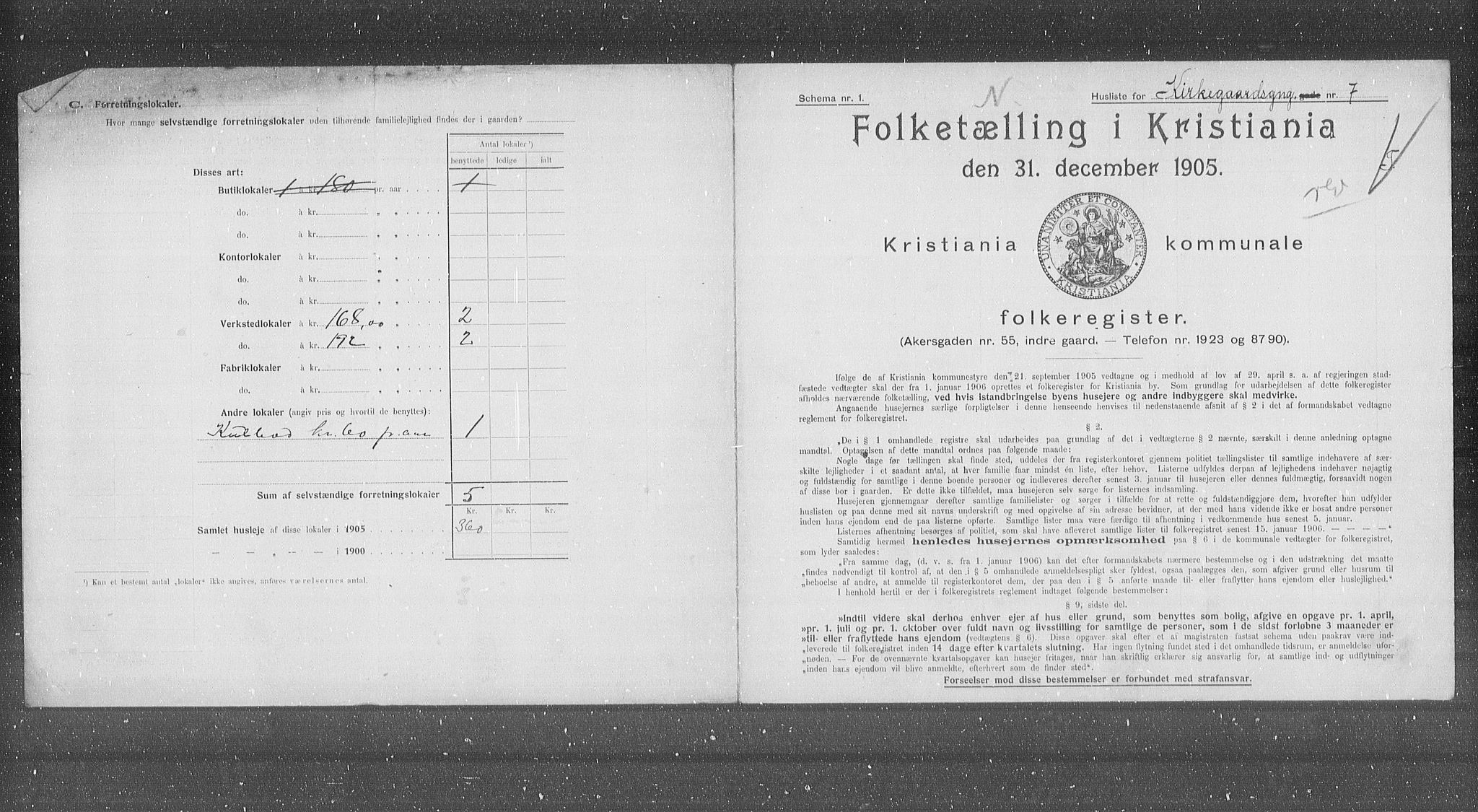 OBA, Municipal Census 1905 for Kristiania, 1905, p. 26612