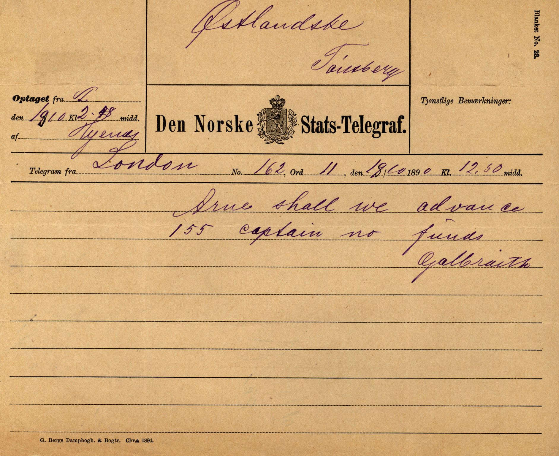 Pa 63 - Østlandske skibsassuranceforening, VEMU/A-1079/G/Ga/L0026/0008: Havaridokumenter / Bernadotte, Bardeu, Augustinus, Atlanta, Arne, 1890, p. 68