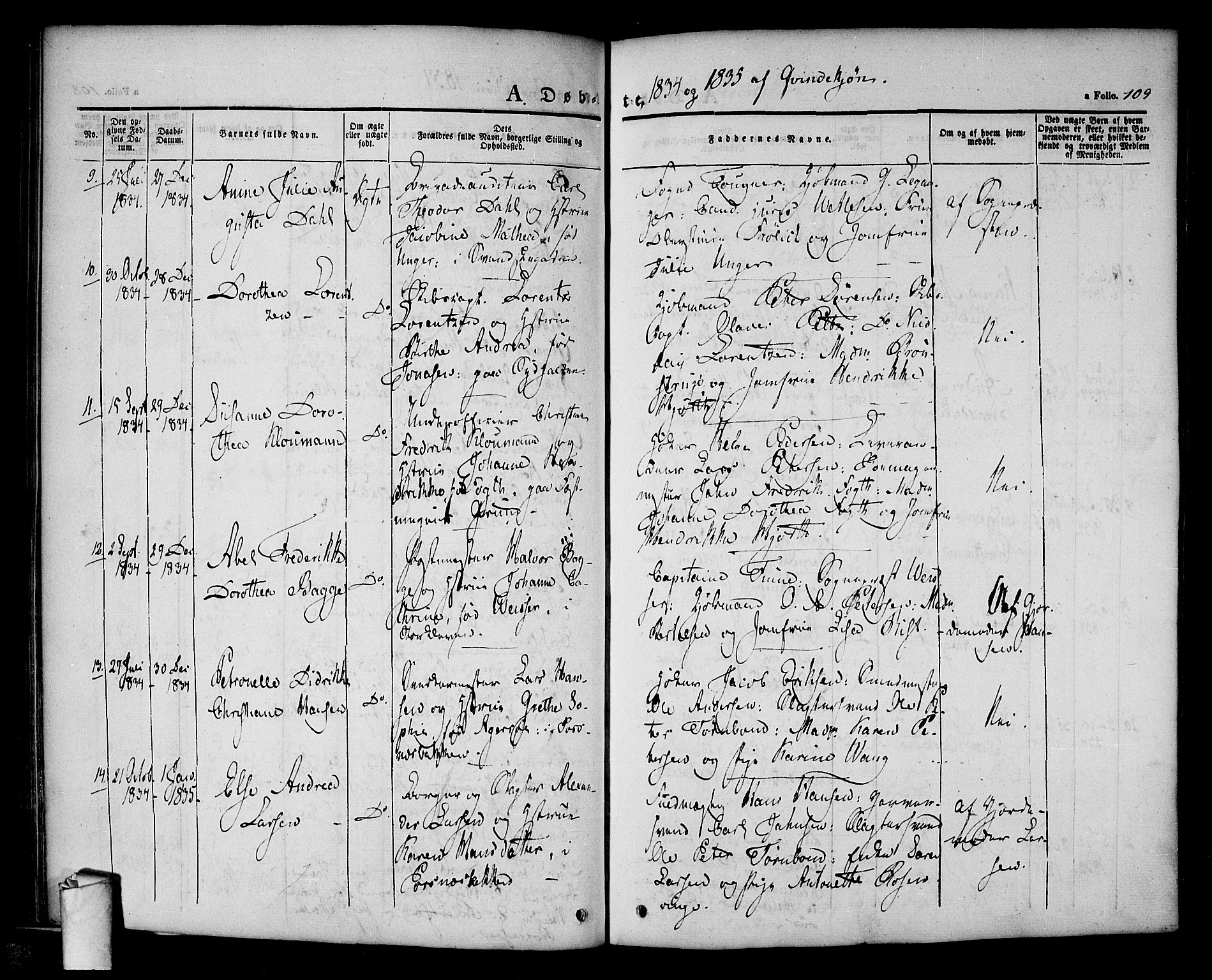 Halden prestekontor Kirkebøker, AV/SAO-A-10909/F/Fa/L0005: Parish register (official) no. I 5, 1834-1845, p. 109