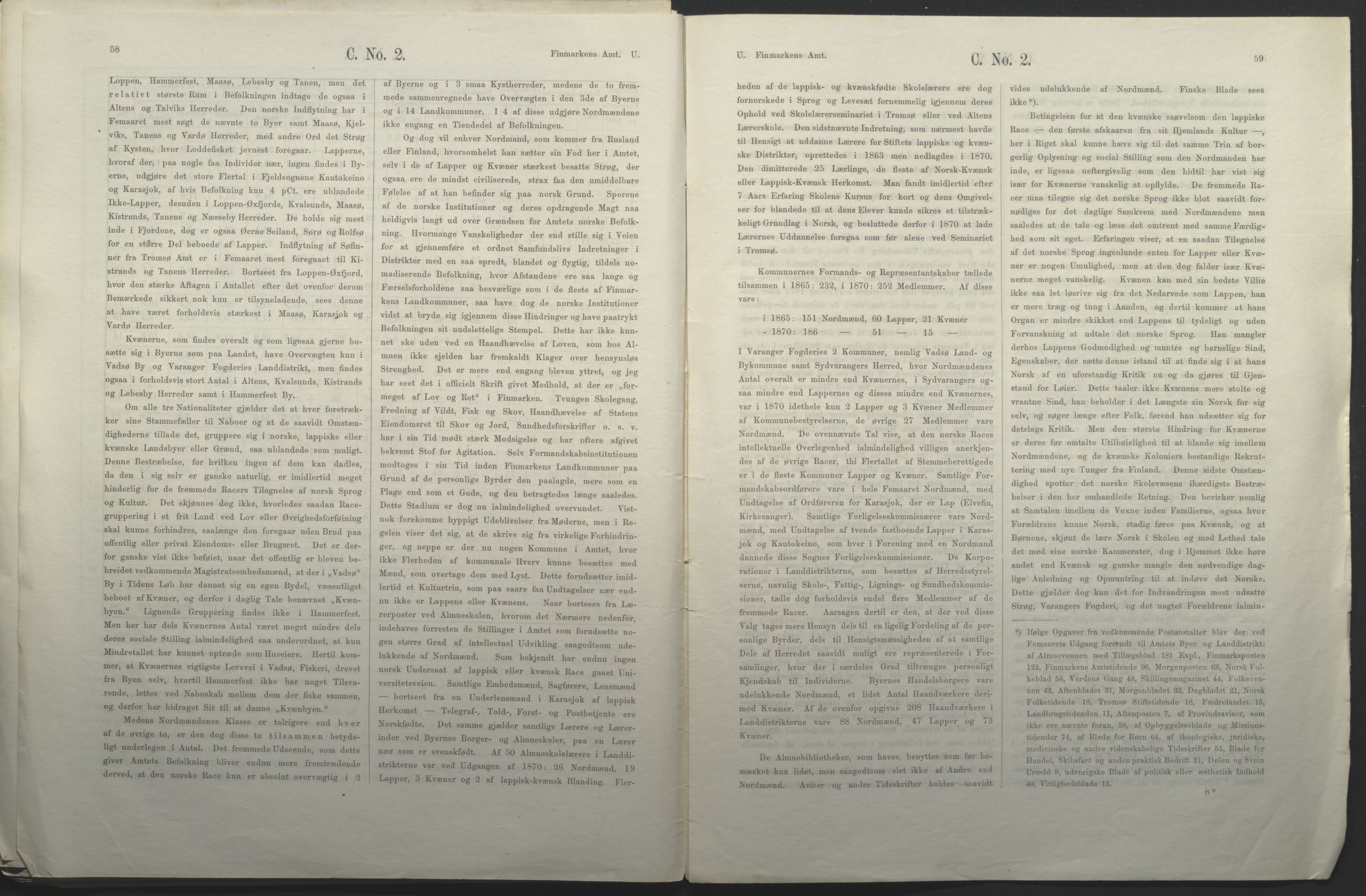 Fylkesmannen i Finnmark, AV/SATØ-S-1120/1Cc/L2472: Femårsberetninger - grunnlagsmateriale, 1861-1870, p. 146