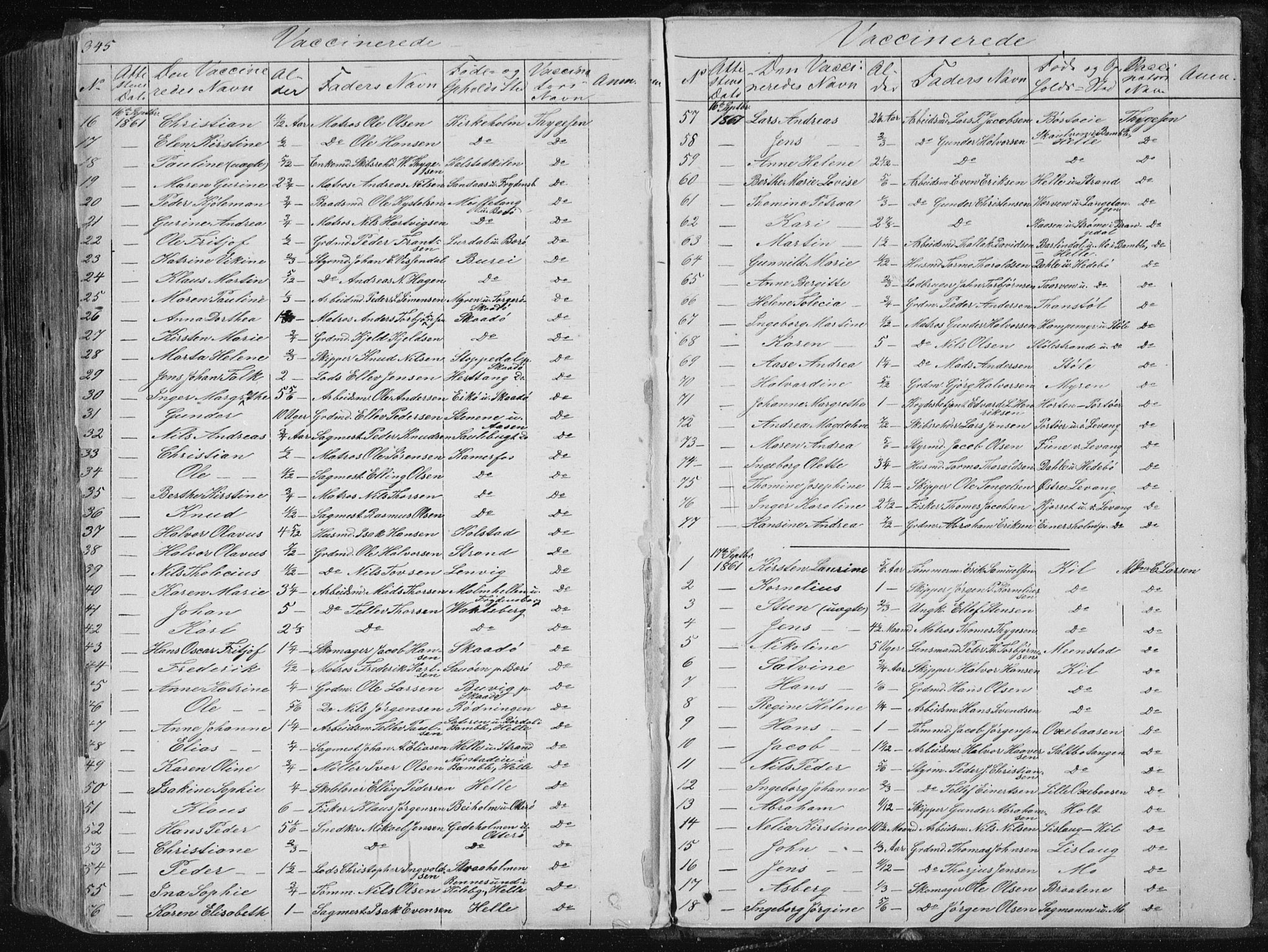 Sannidal kirkebøker, SAKO/A-296/F/Fa/L0007: Parish register (official) no. 7, 1831-1854, p. 345