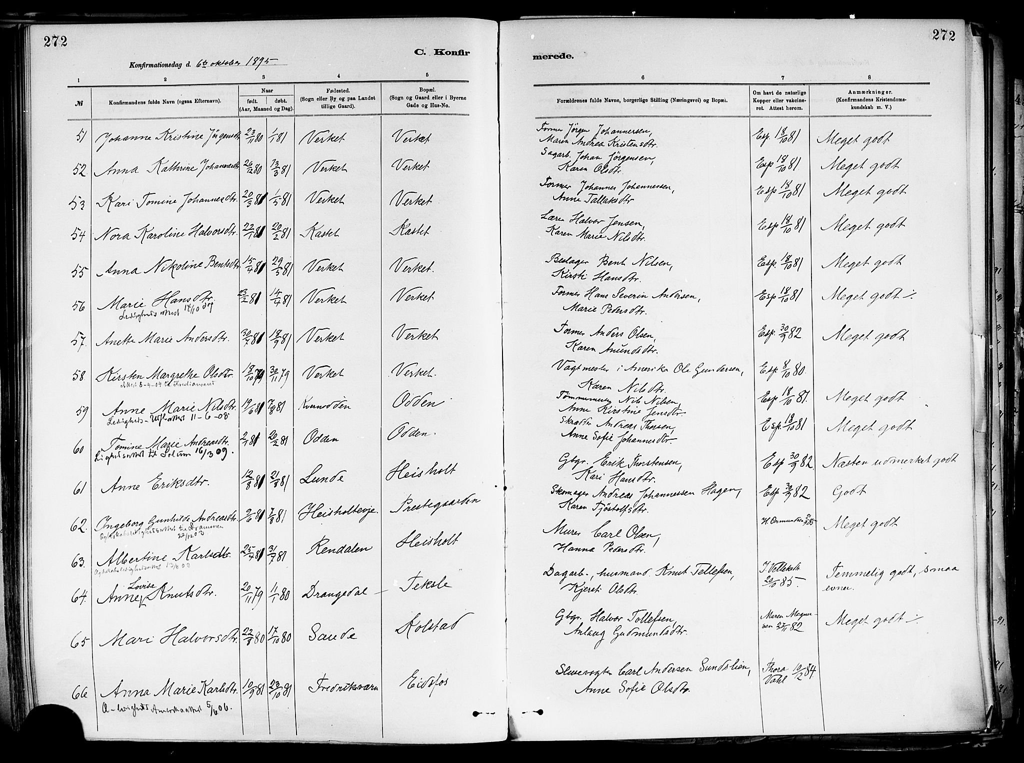 Holla kirkebøker, SAKO/A-272/F/Fa/L0008: Parish register (official) no. 8, 1882-1897, p. 272
