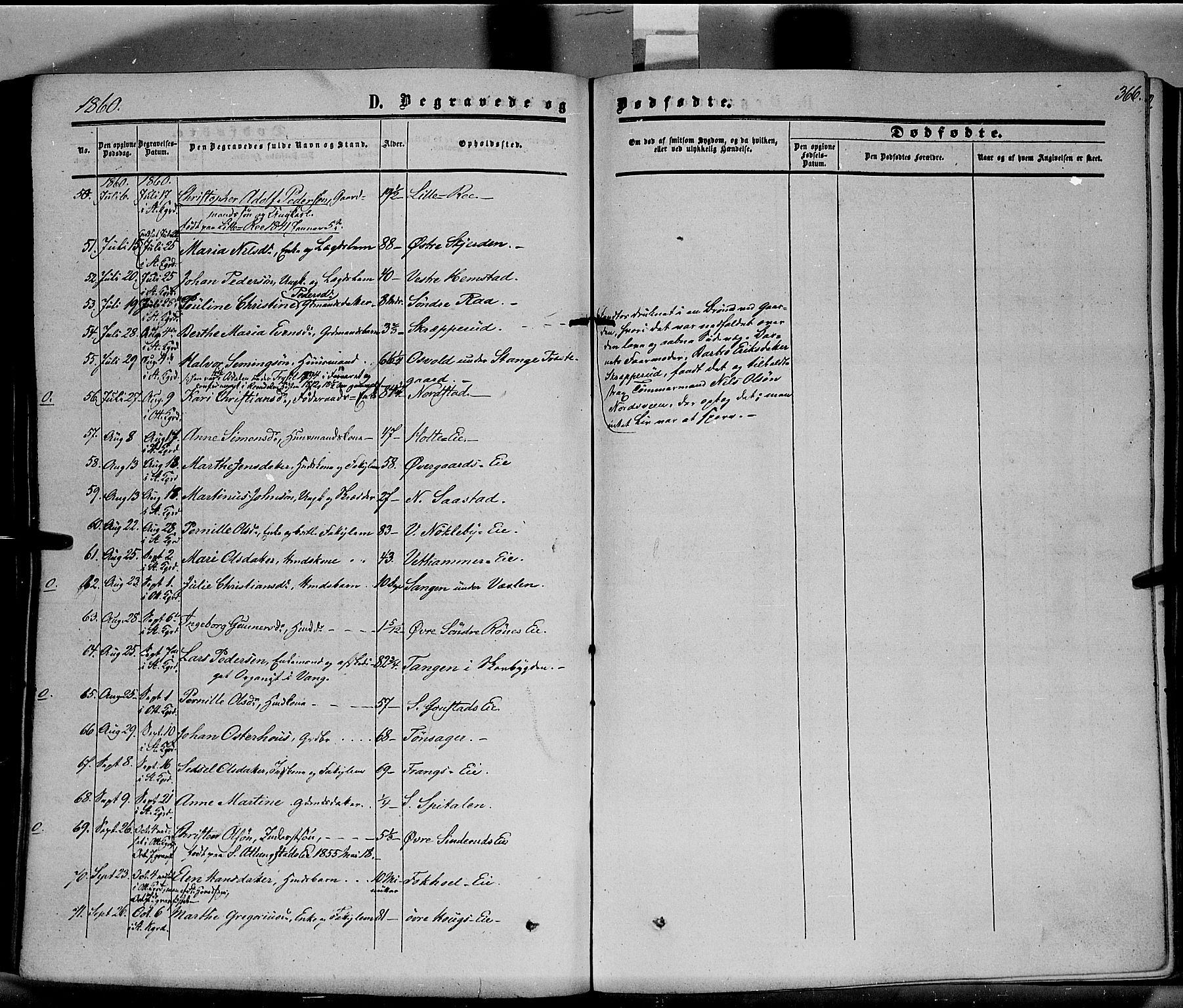 Stange prestekontor, AV/SAH-PREST-002/K/L0012: Parish register (official) no. 12, 1852-1862, p. 366