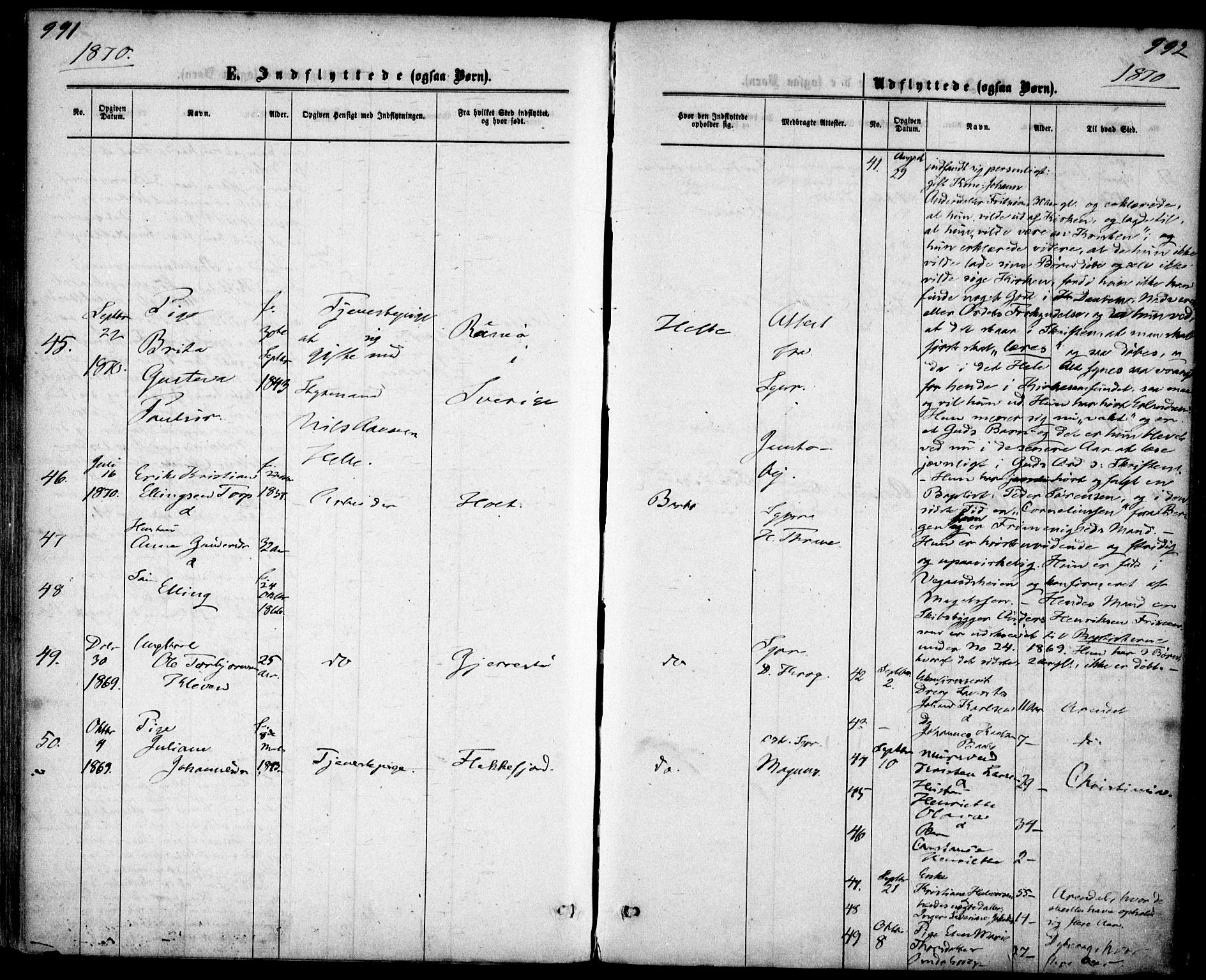 Tromøy sokneprestkontor, AV/SAK-1111-0041/F/Fa/L0008: Parish register (official) no. A 8, 1870-1877, p. 991-992