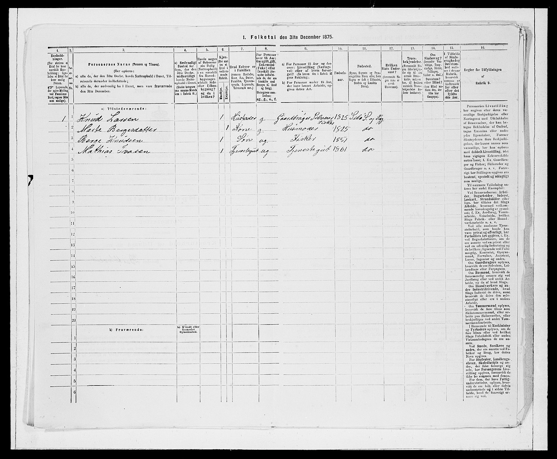 SAB, 1875 Census for 1441P Selje, 1875, p. 1489