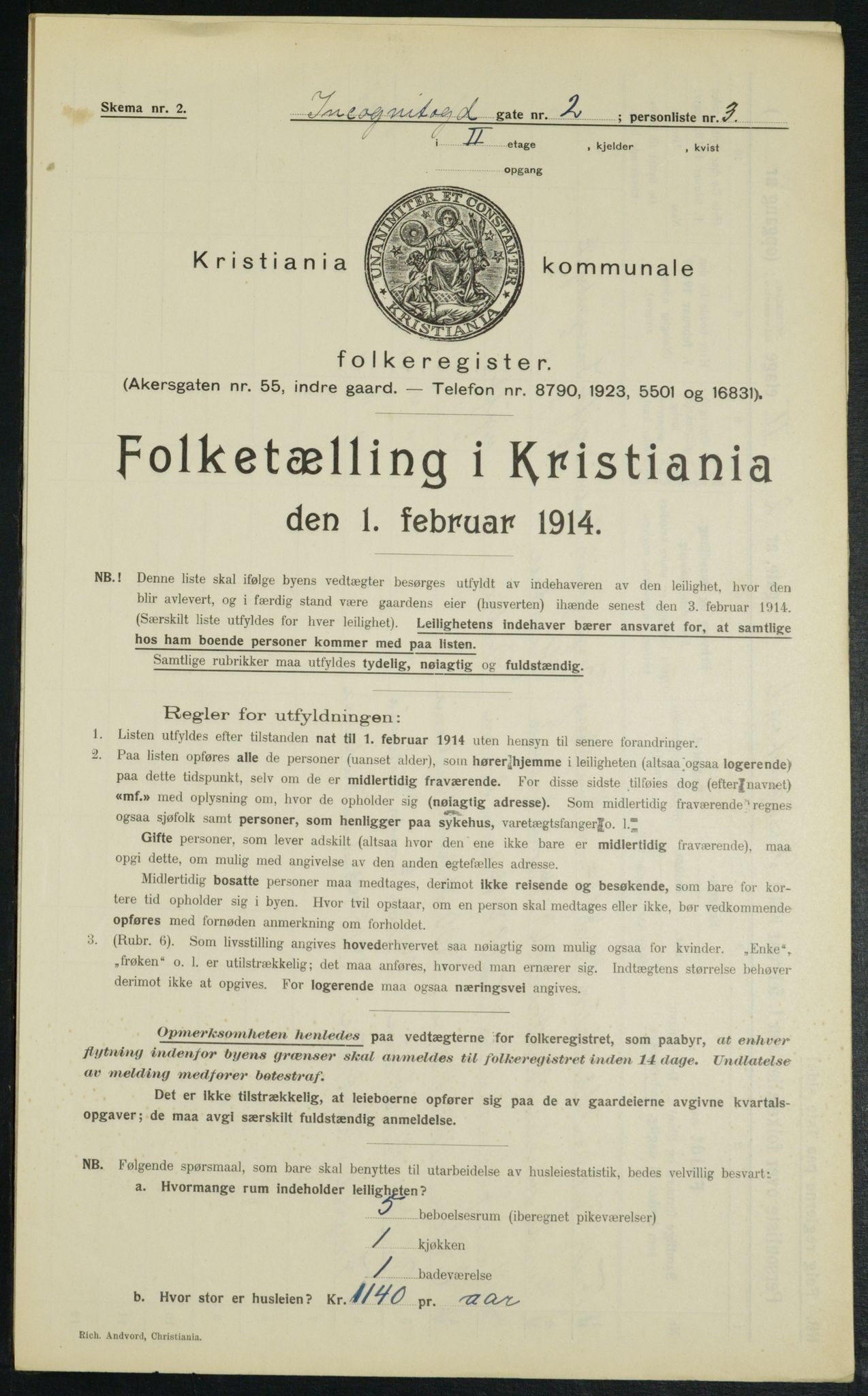 OBA, Municipal Census 1914 for Kristiania, 1914, p. 44020