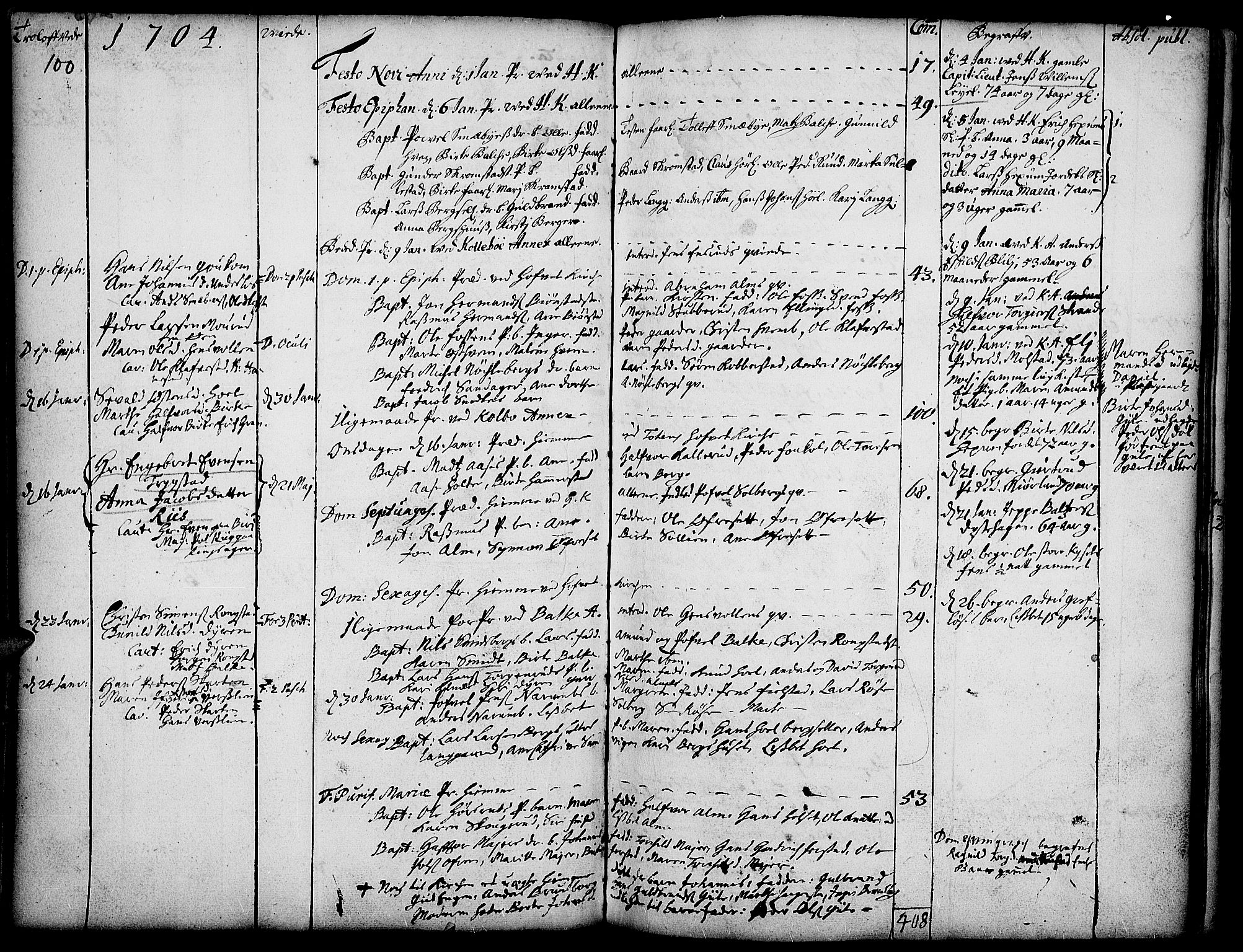 Toten prestekontor, SAH/PREST-102/H/Ha/Haa/L0001: Parish register (official) no. 1, 1695-1713, p. 100