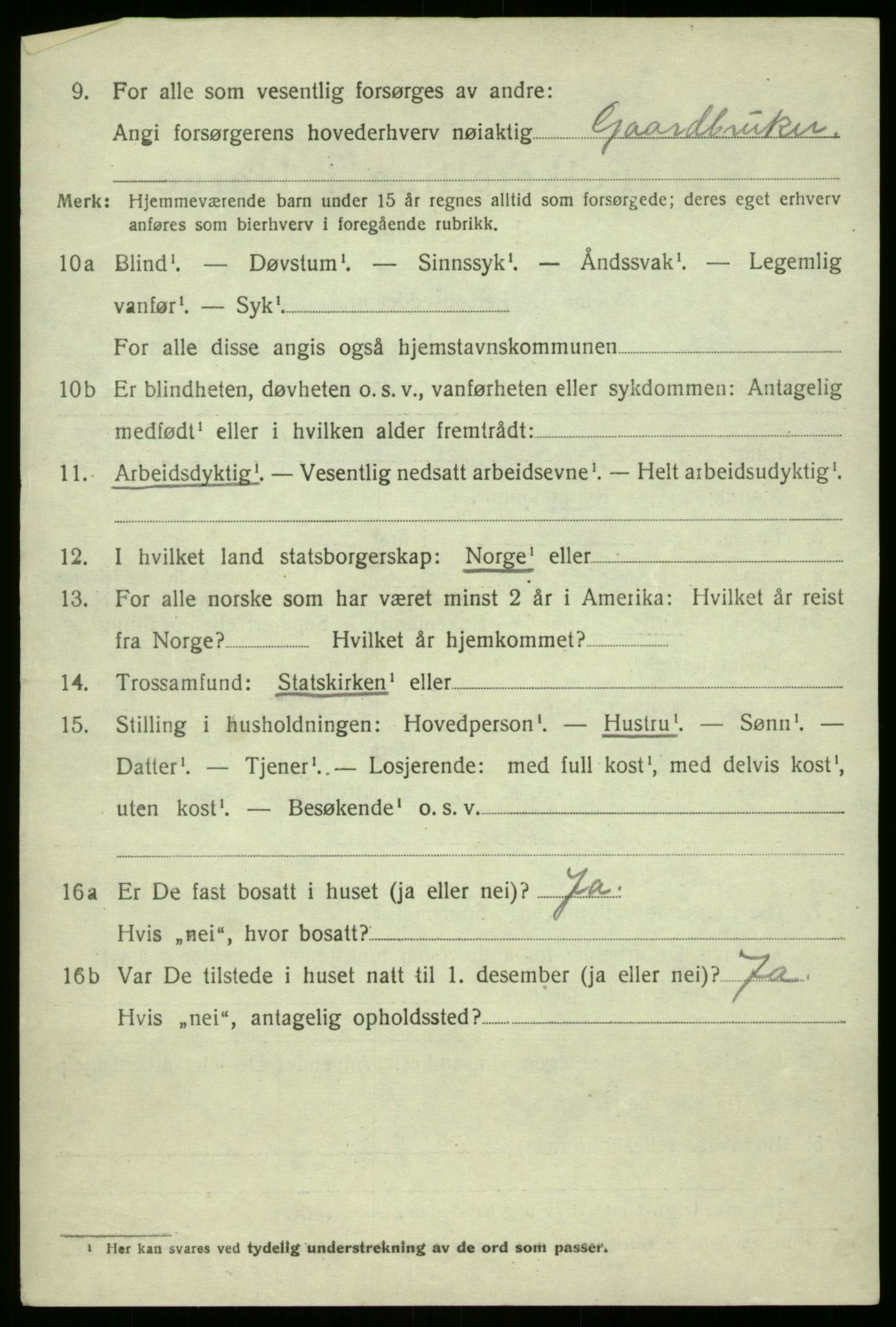 SAB, 1920 census for Askvoll, 1920, p. 2061