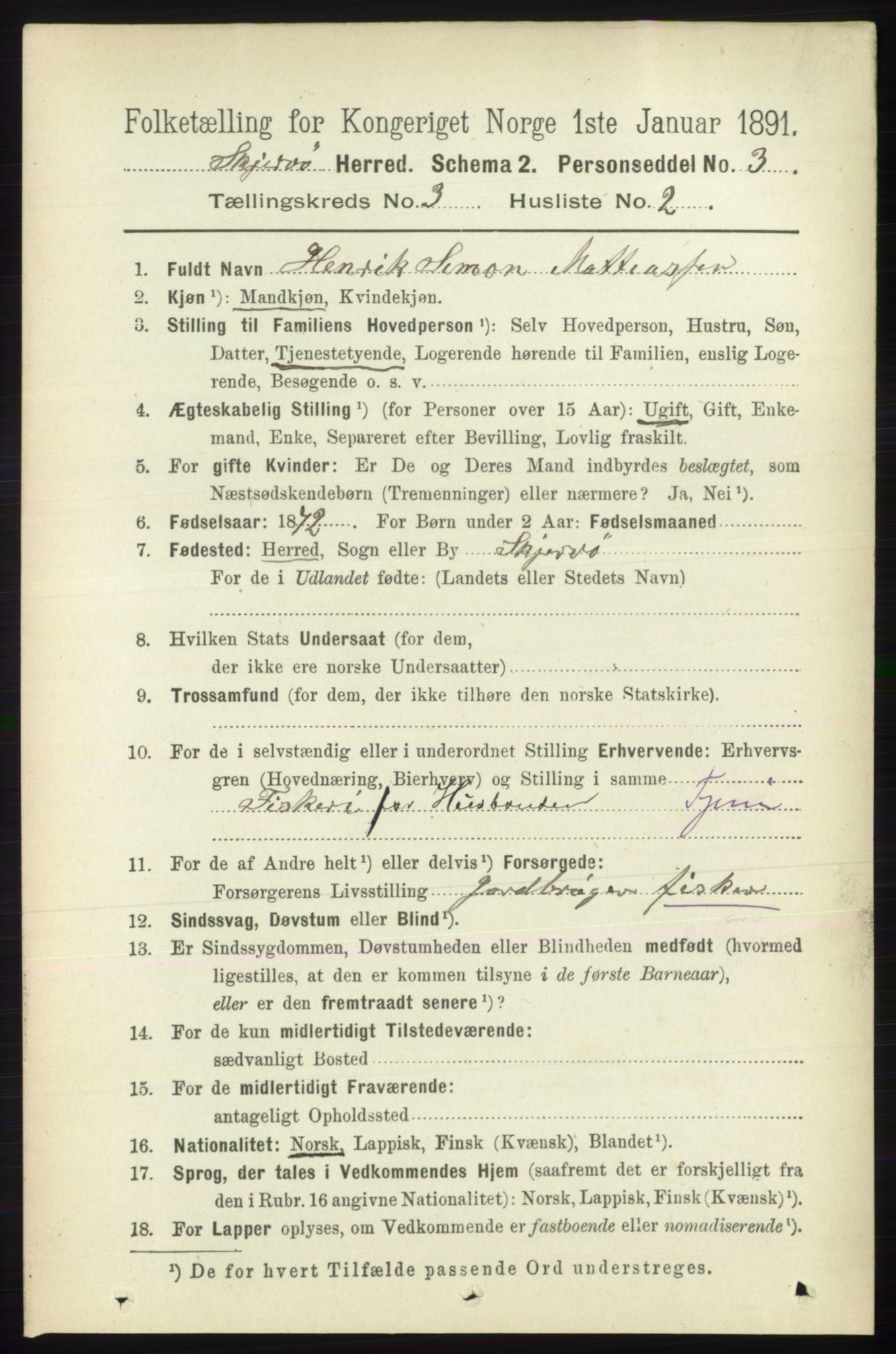 RA, 1891 census for 1941 Skjervøy, 1891, p. 1854