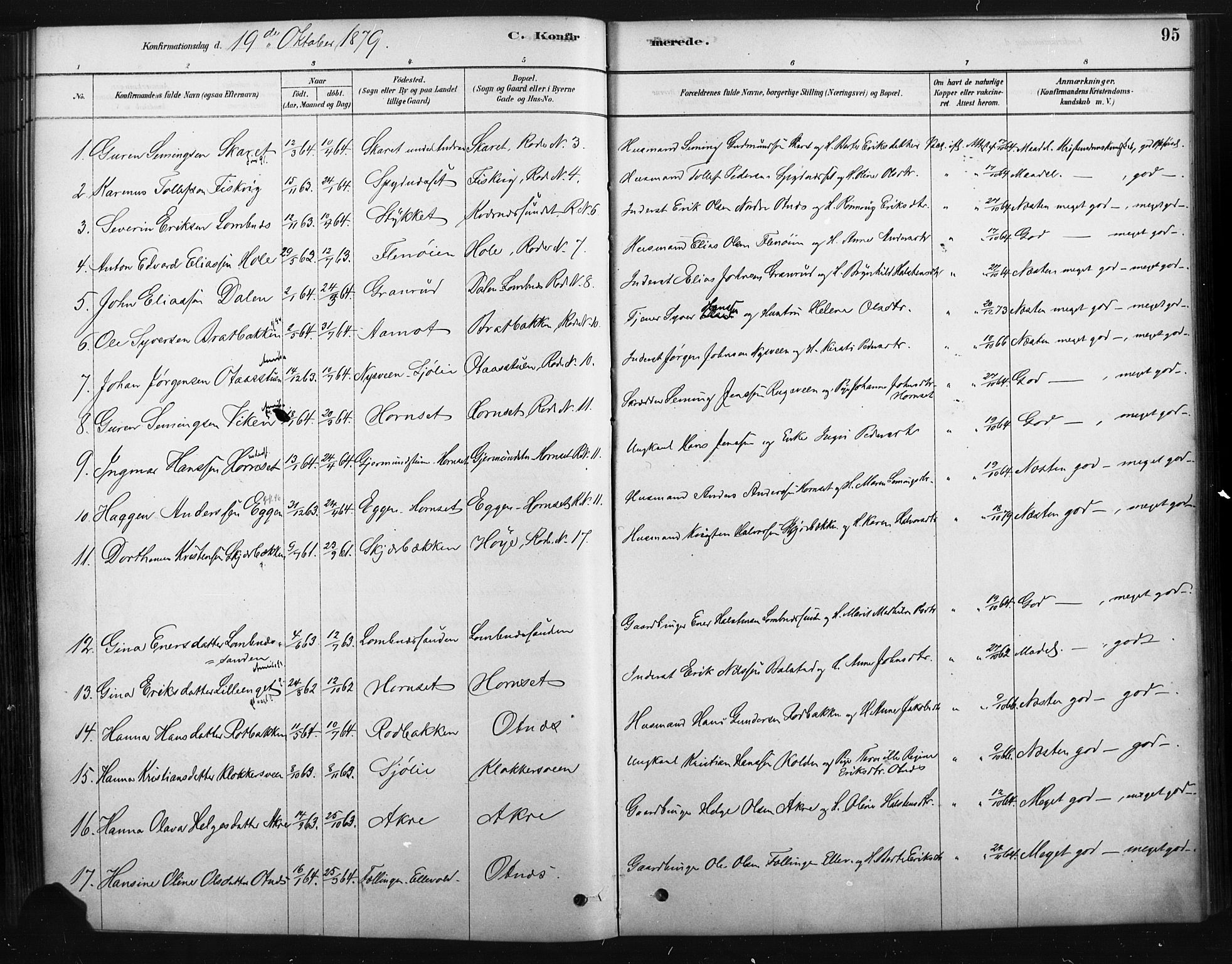 Rendalen prestekontor, AV/SAH-PREST-054/H/Ha/Haa/L0010: Parish register (official) no. 10, 1878-1901, p. 95