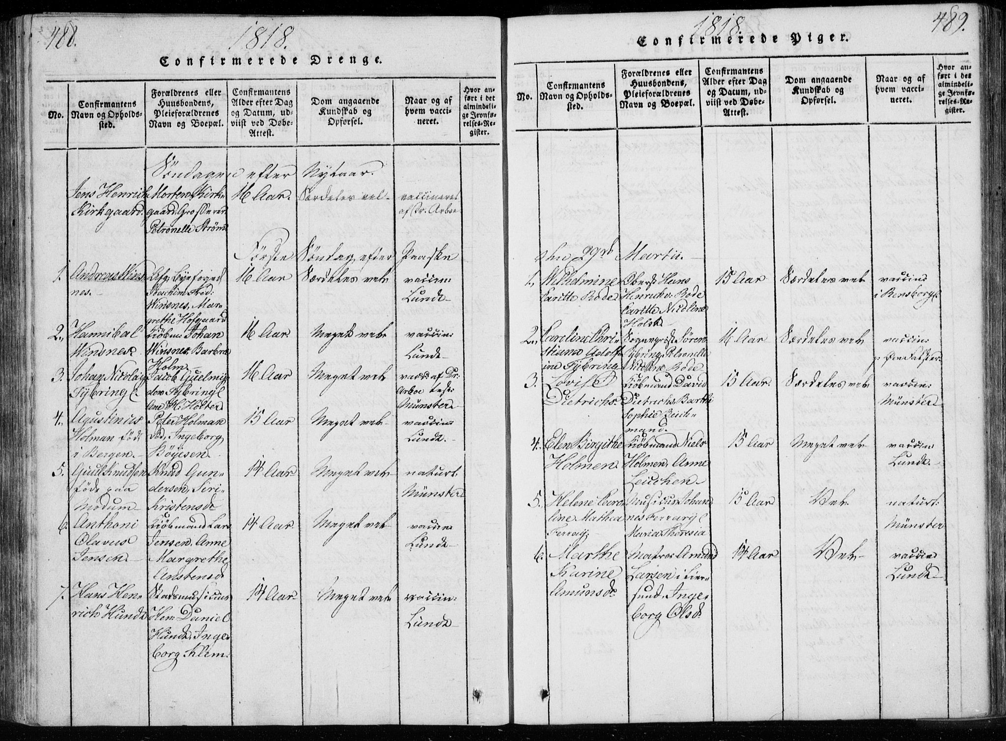 Bragernes kirkebøker, SAKO/A-6/F/Fa/L0007: Parish register (official) no. I 7, 1815-1829, p. 488-489