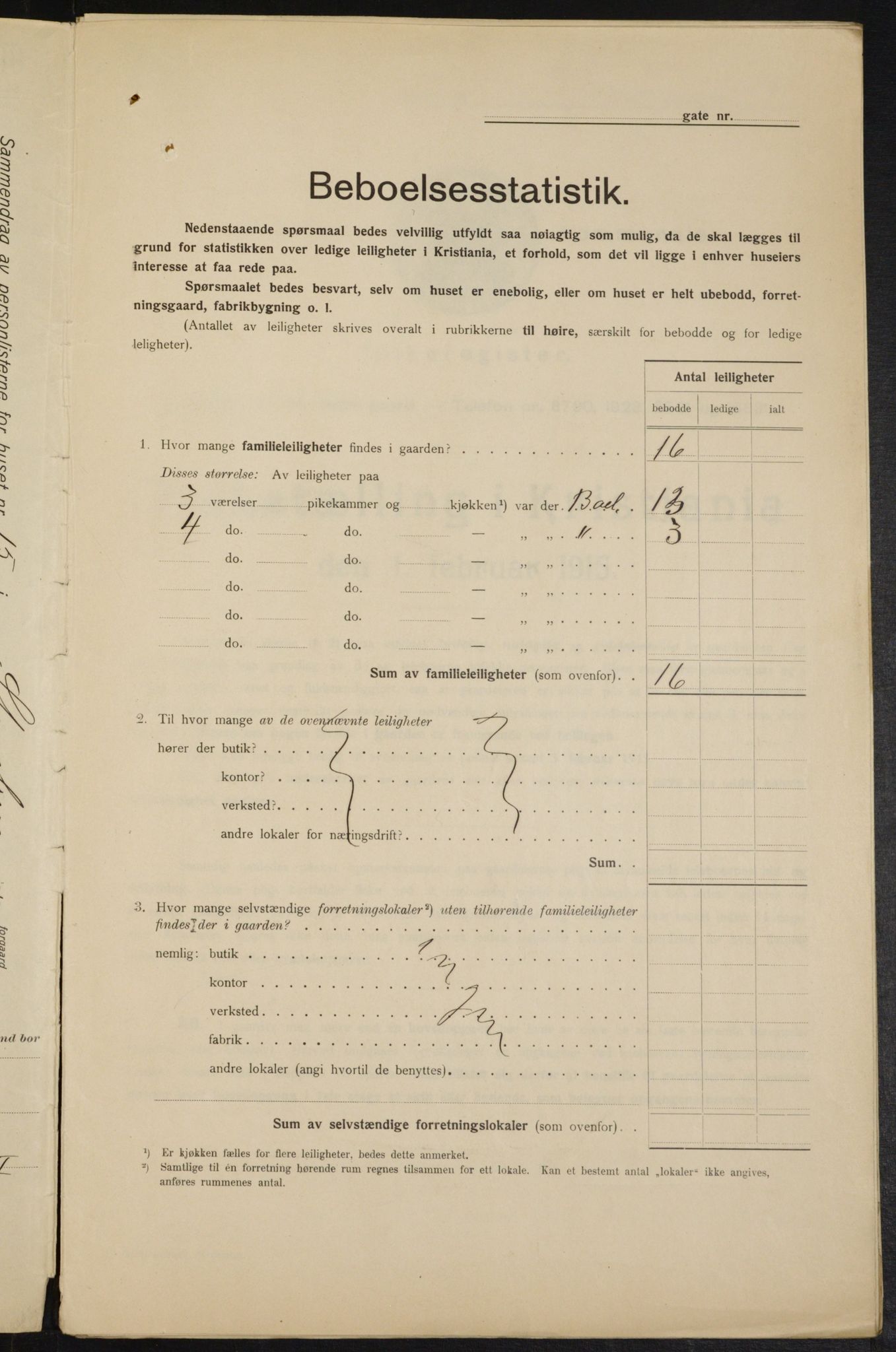 OBA, Municipal Census 1915 for Kristiania, 1915, p. 101491
