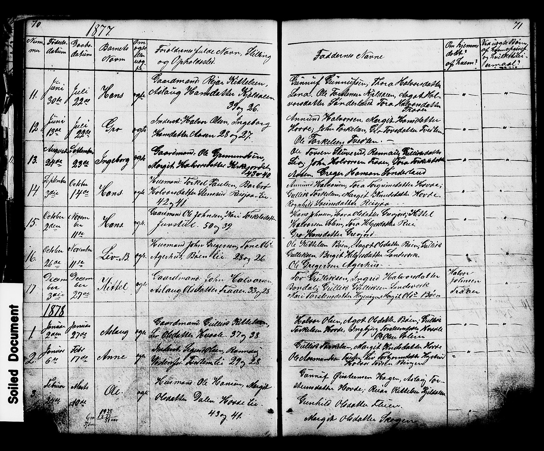 Hjartdal kirkebøker, SAKO/A-270/G/Gc/L0002: Parish register (copy) no. III 2, 1854-1890, p. 70-71