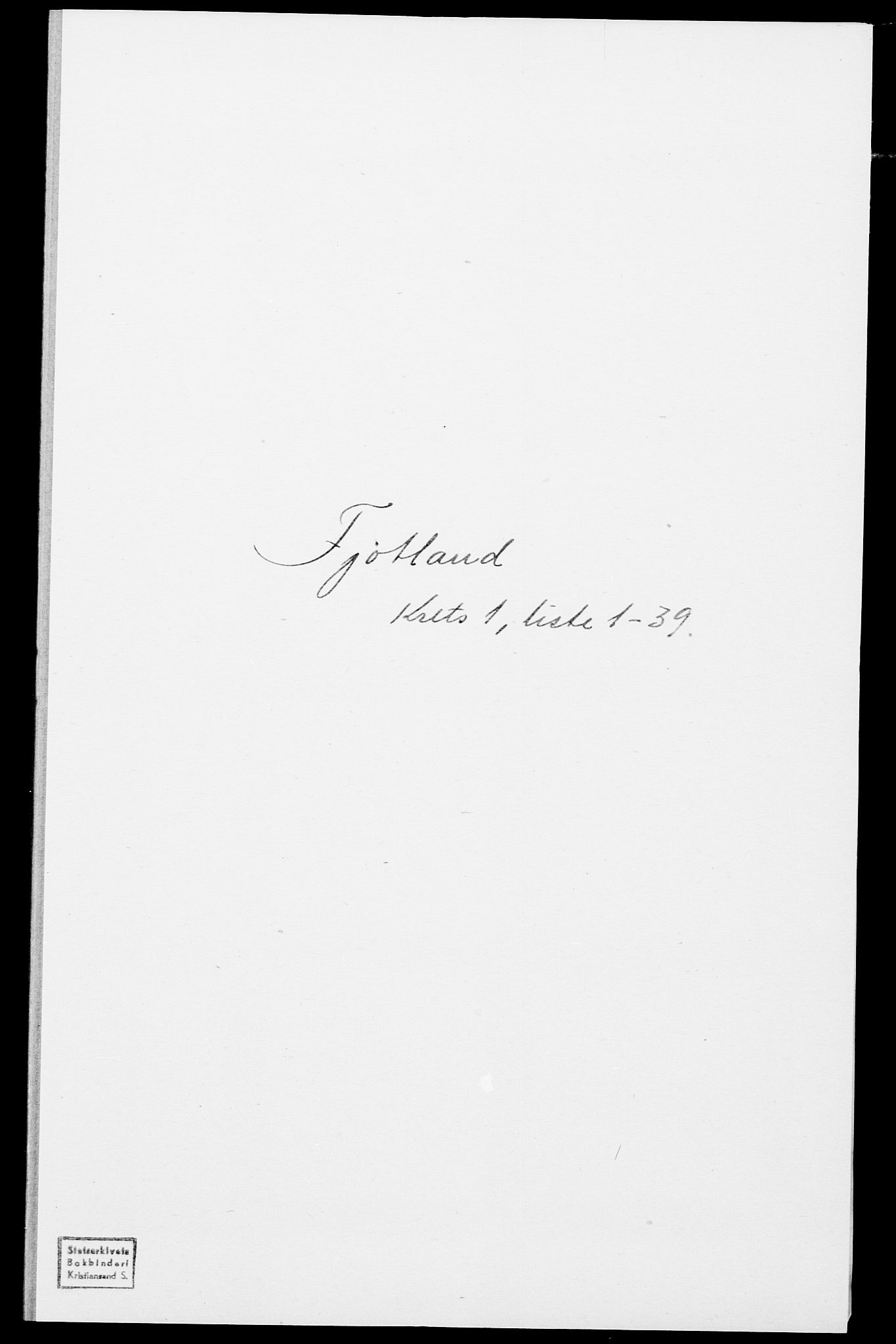 SAK, 1875 census for 1036P Fjotland, 1875, p. 30