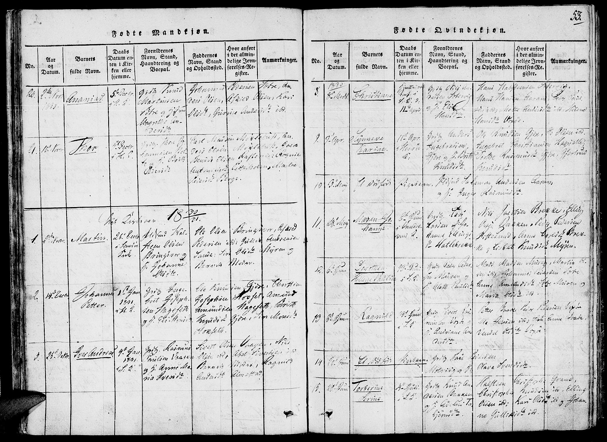 Ministerialprotokoller, klokkerbøker og fødselsregistre - Møre og Romsdal, AV/SAT-A-1454/503/L0033: Parish register (official) no. 503A01, 1816-1841, p. 53