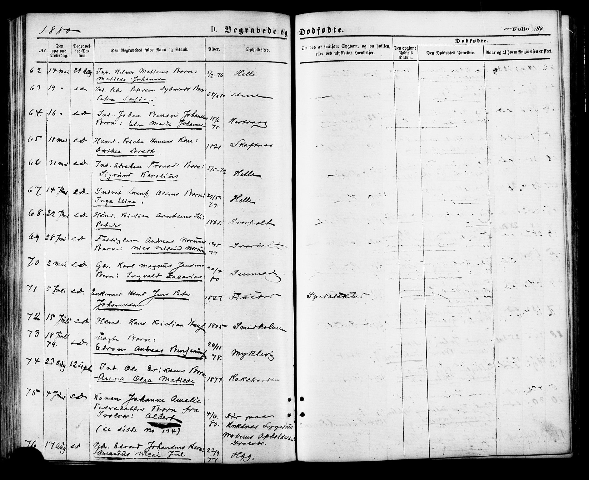 Ministerialprotokoller, klokkerbøker og fødselsregistre - Nordland, SAT/A-1459/881/L1166: Parish register (copy) no. 881C03, 1876-1885, p. 187