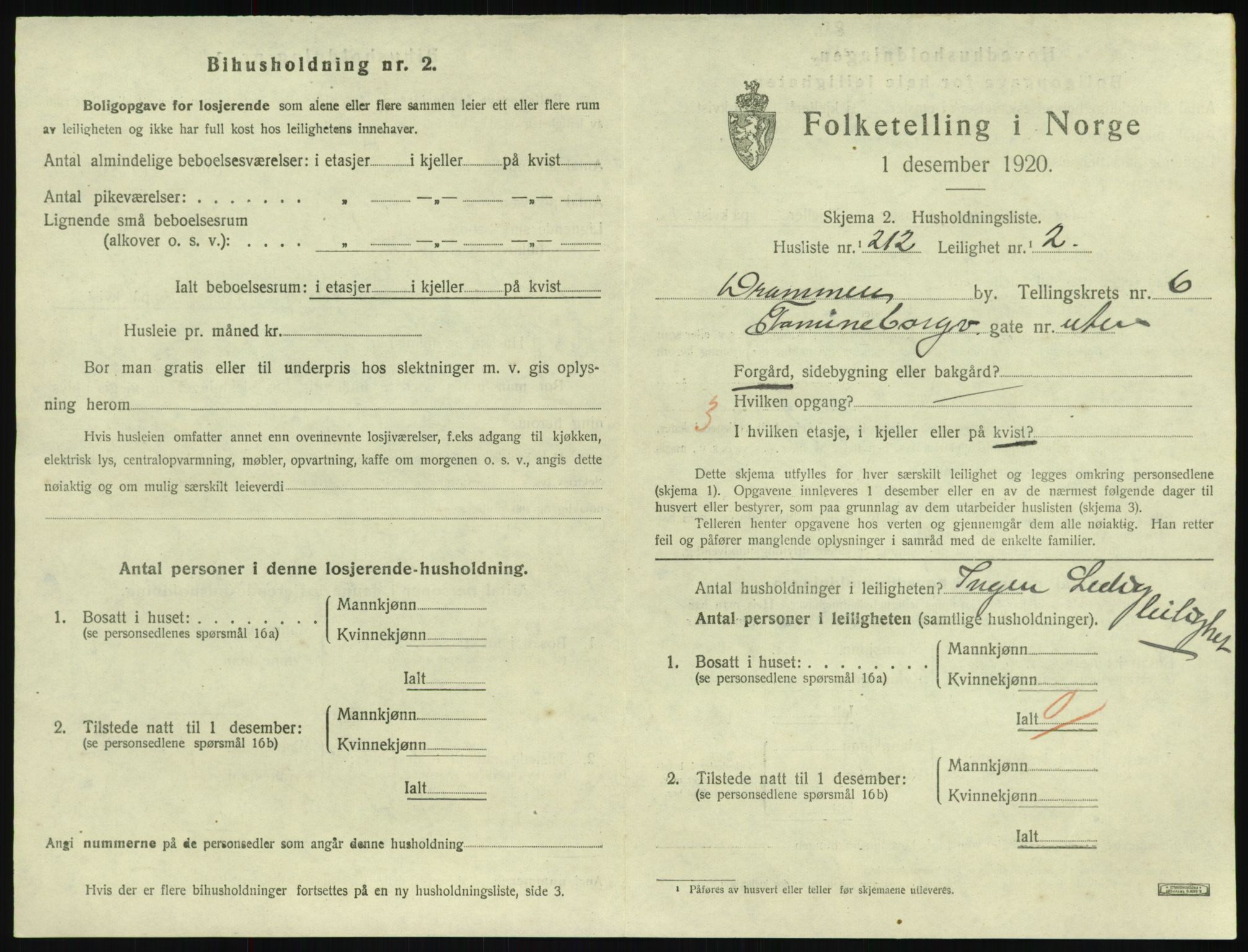 SAKO, 1920 census for Drammen, 1920, p. 12361