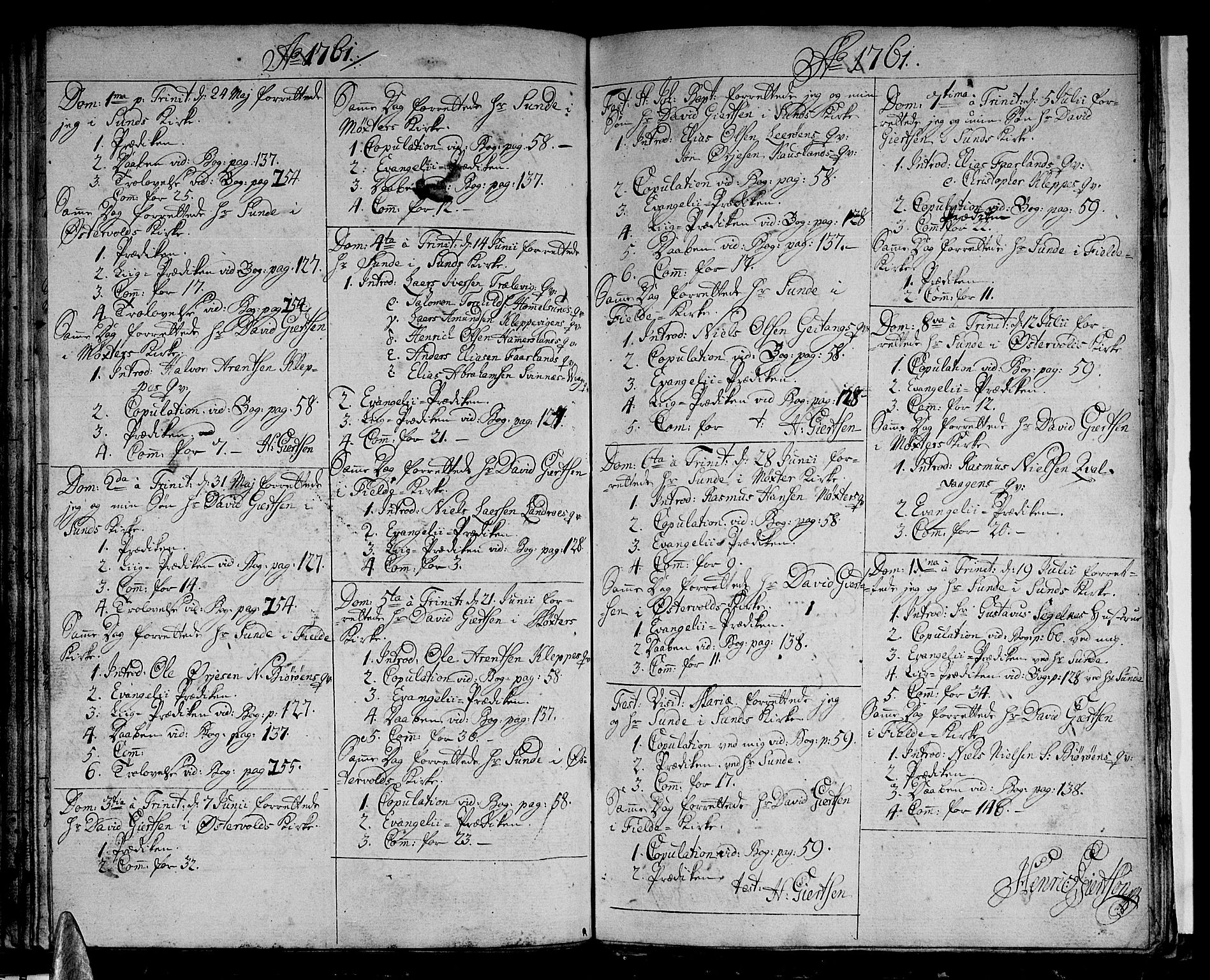 Sund sokneprestembete, AV/SAB-A-99930: Parish register (official) no. A 3, 1740-1769