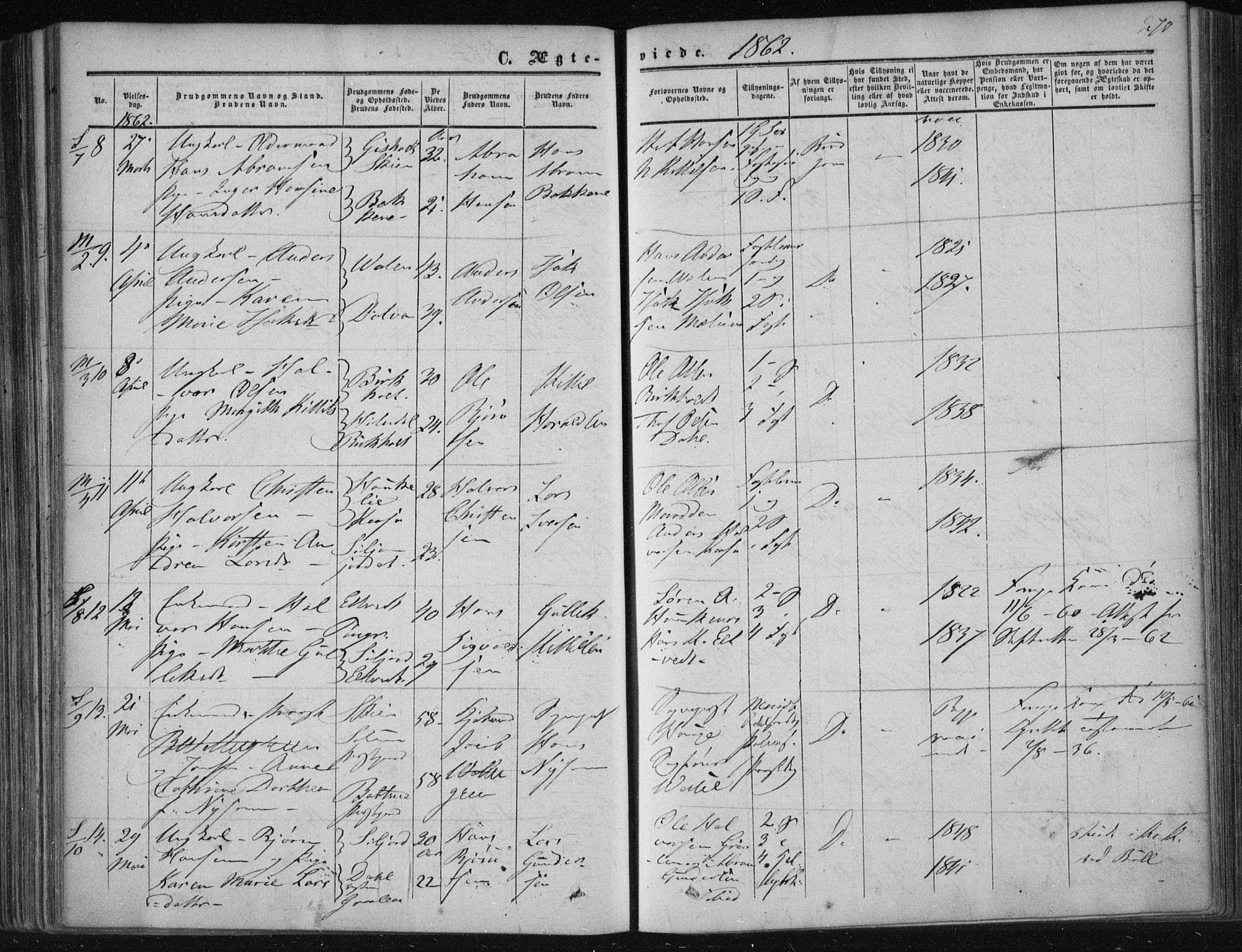 Solum kirkebøker, SAKO/A-306/F/Fa/L0007: Parish register (official) no. I 7, 1856-1864, p. 270
