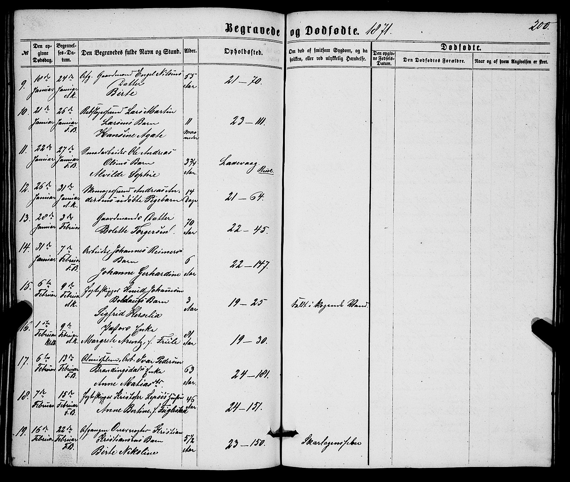 Korskirken sokneprestembete, SAB/A-76101/H/Haa/L0045: Parish register (official) no. E 3, 1863-1875, p. 200