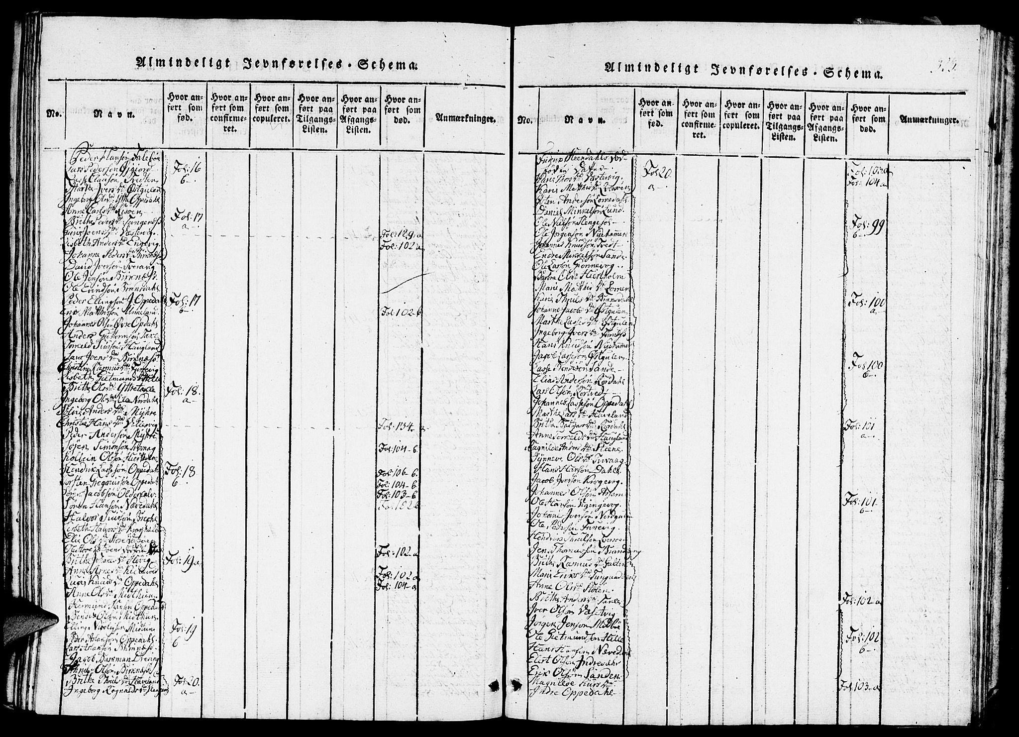 Gulen sokneprestembete, AV/SAB-A-80201/H/Haa/Haaa/L0018: Parish register (official) no. A 18, 1816-1825, p. 323