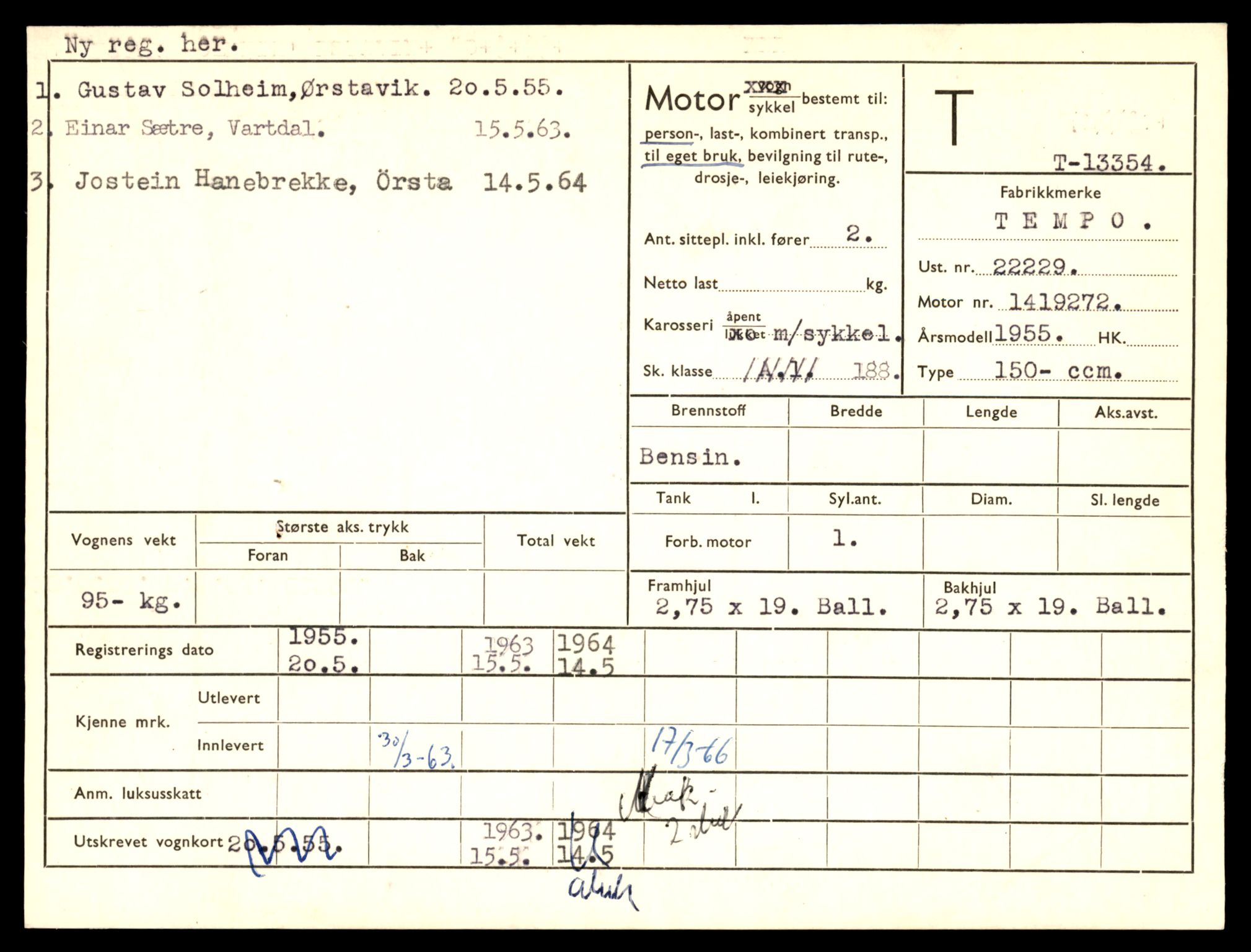 Møre og Romsdal vegkontor - Ålesund trafikkstasjon, AV/SAT-A-4099/F/Fe/L0038: Registreringskort for kjøretøy T 13180 - T 13360, 1927-1998, p. 2921