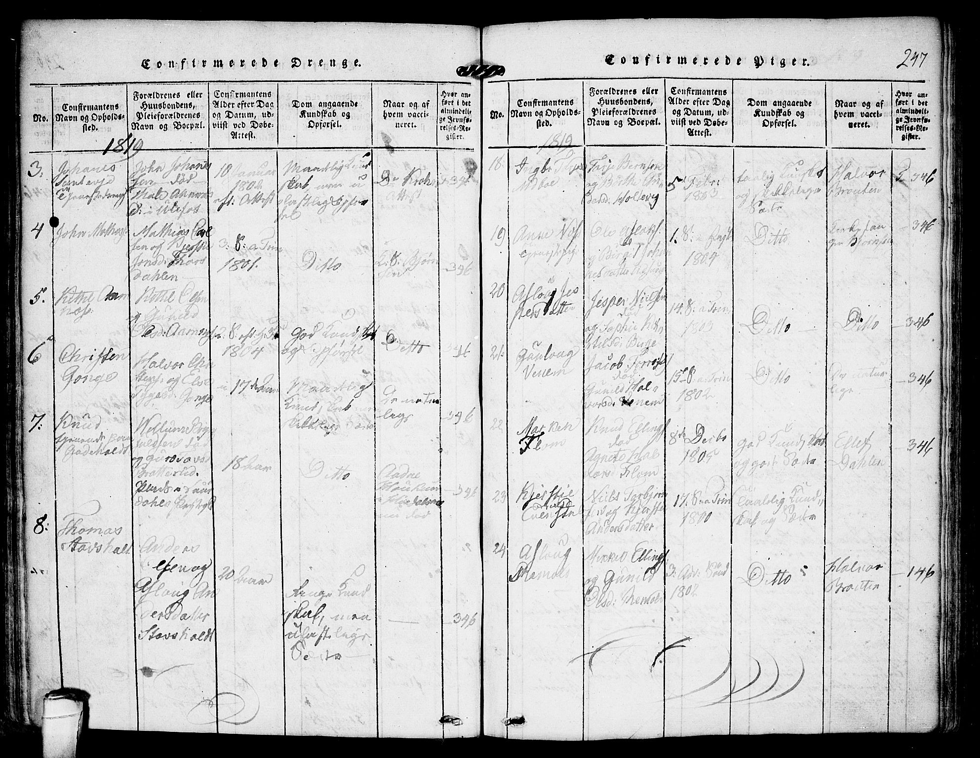 Kviteseid kirkebøker, SAKO/A-276/F/Fa/L0005: Parish register (official) no. I 5, 1815-1836, p. 247
