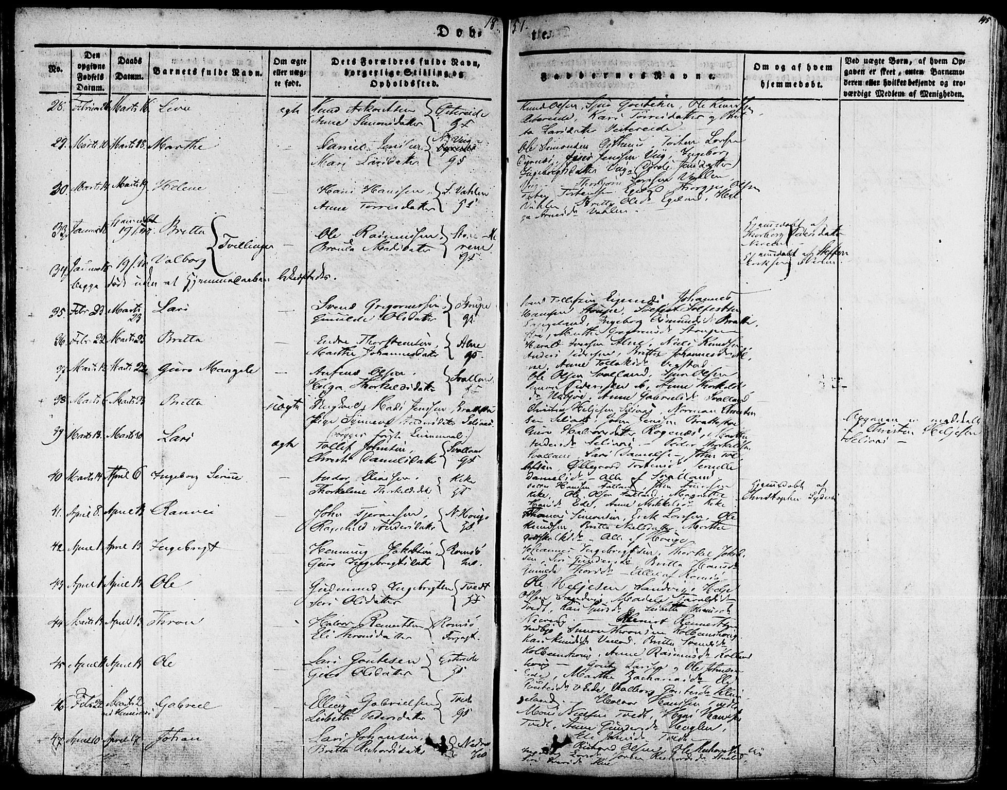 Fjelberg sokneprestembete, SAB/A-75201/H/Haa: Parish register (official) no. A 6, 1835-1851, p. 145