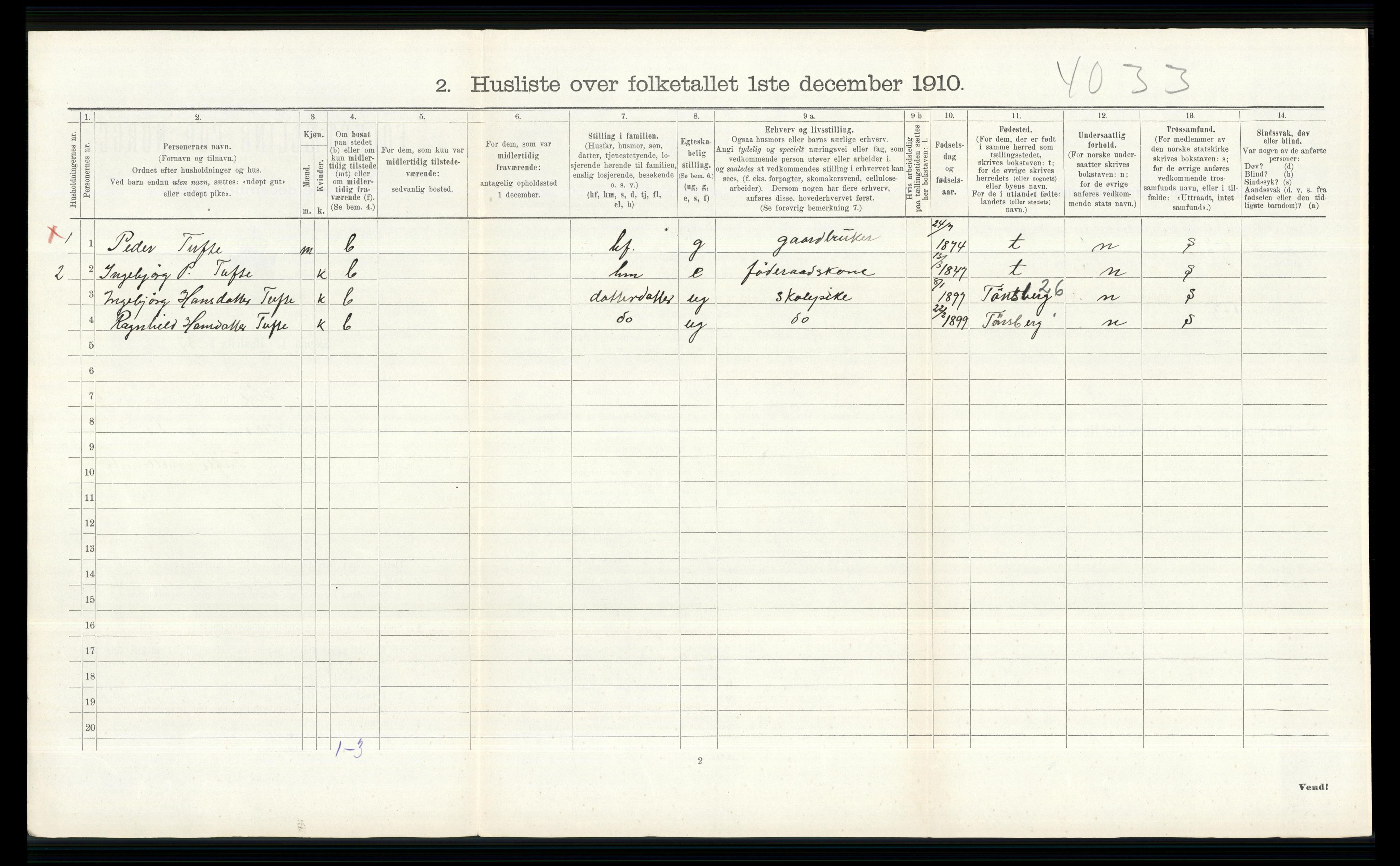 RA, 1910 census for Hol, 1910, p. 680