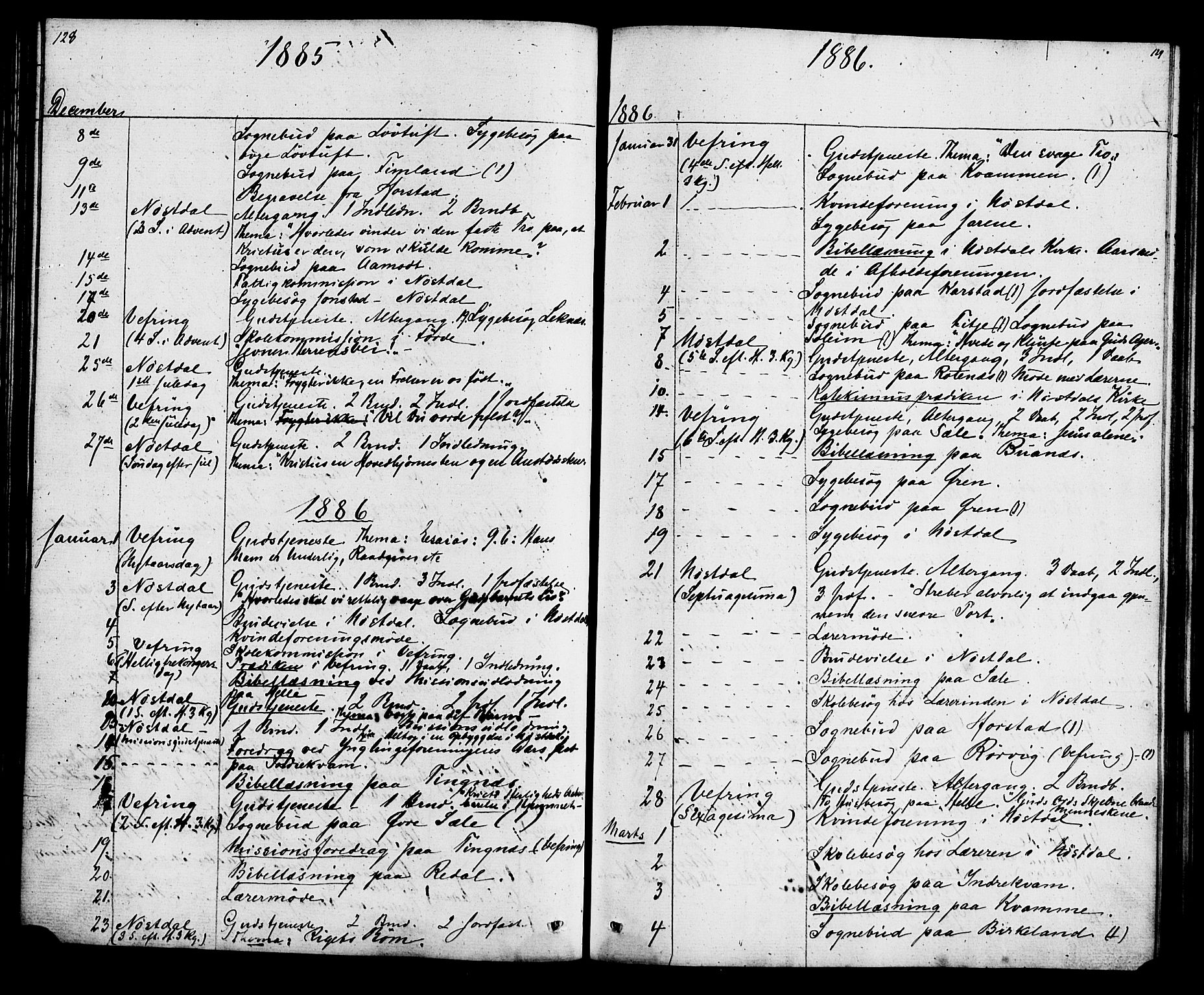 Førde sokneprestembete, SAB/A-79901: Curate's parish register no. A 1, 1870-1881, p. 128-129