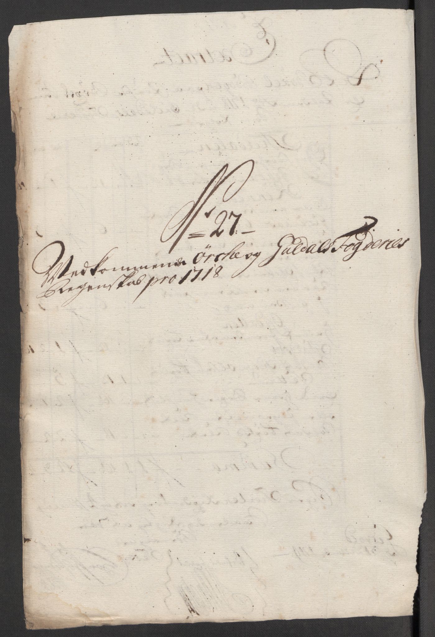 Rentekammeret inntil 1814, Reviderte regnskaper, Fogderegnskap, RA/EA-4092/R60/L3971: Fogderegnskap Orkdal og Gauldal, 1718, p. 235