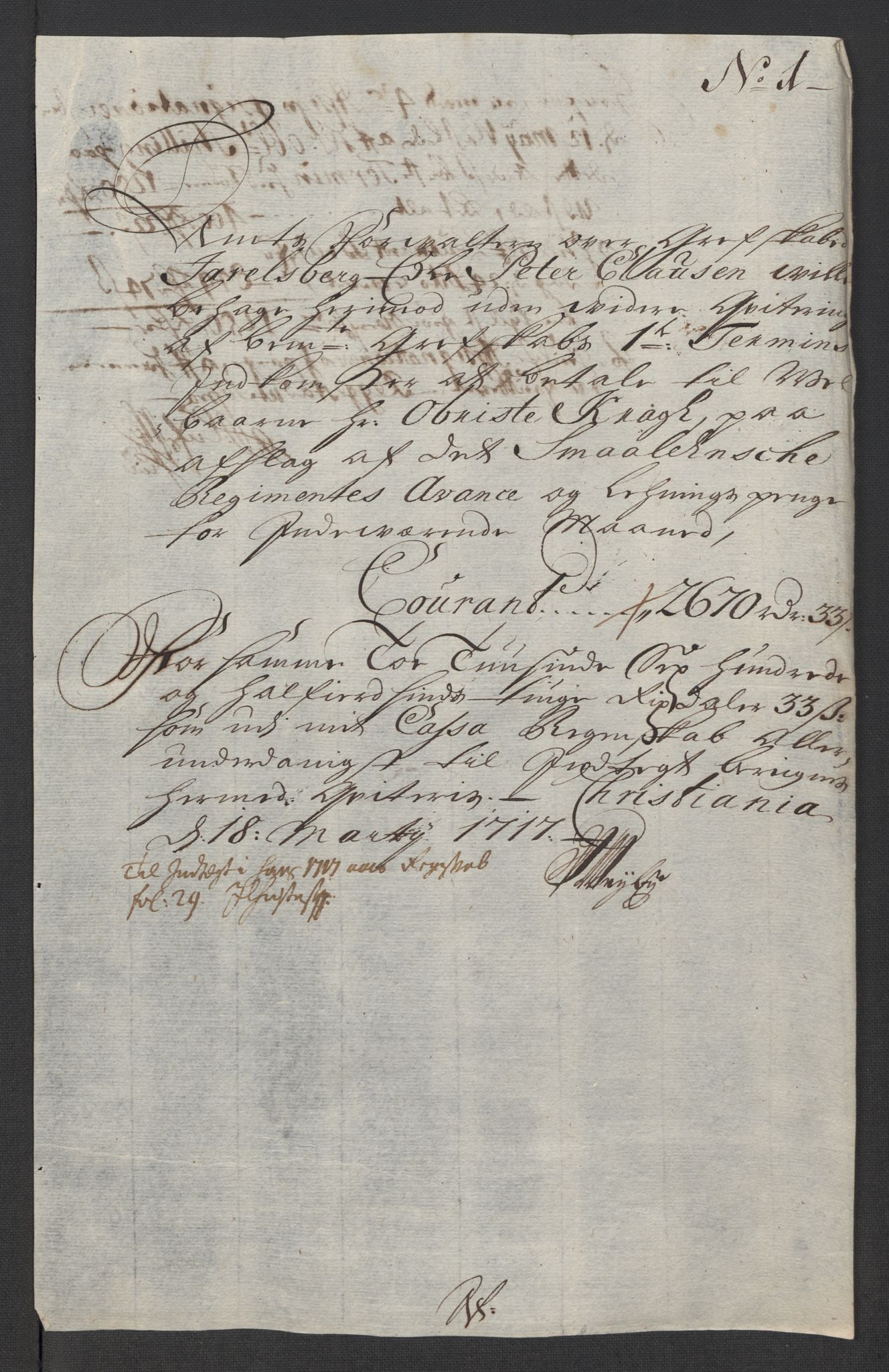 Rentekammeret inntil 1814, Reviderte regnskaper, Fogderegnskap, RA/EA-4092/R32/L1881: Fogderegnskap Jarlsberg grevskap, 1717, p. 241