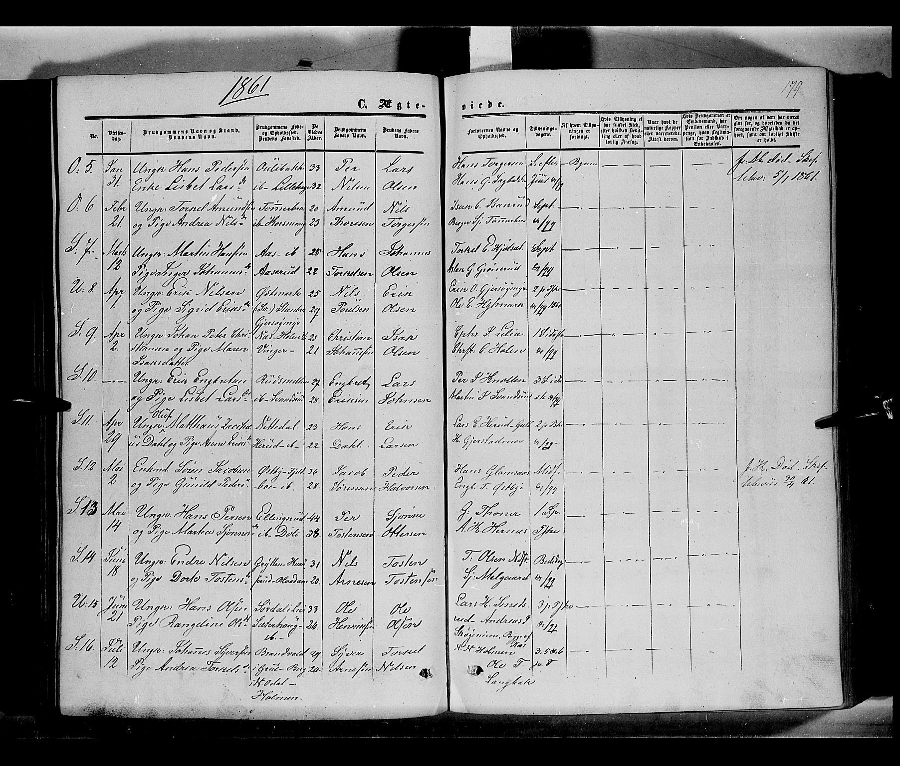Sør-Odal prestekontor, AV/SAH-PREST-030/H/Ha/Haa/L0002: Parish register (official) no. 2, 1859-1863, p. 179