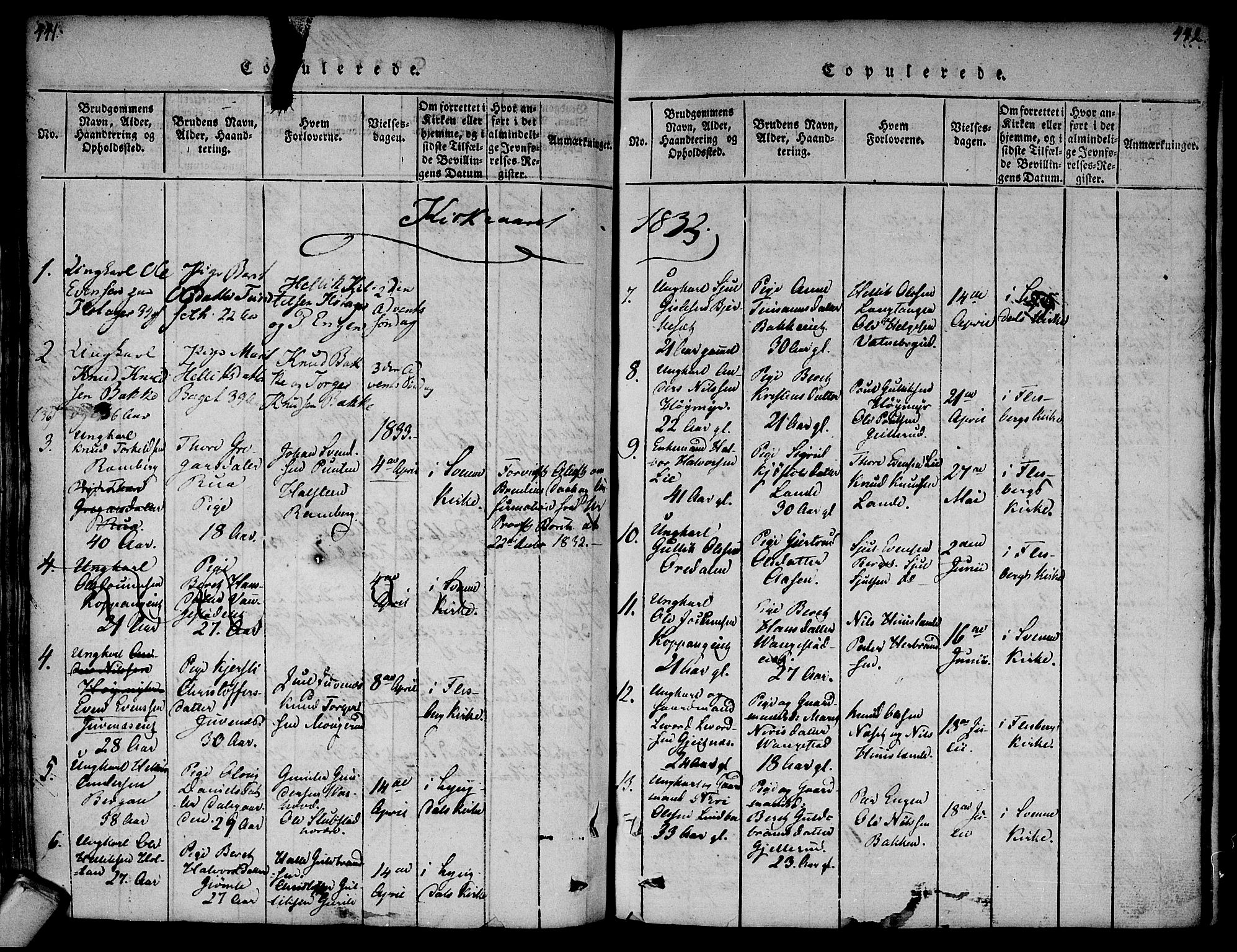 Flesberg kirkebøker, AV/SAKO-A-18/F/Fa/L0005: Parish register (official) no. I 5, 1816-1834, p. 441-442