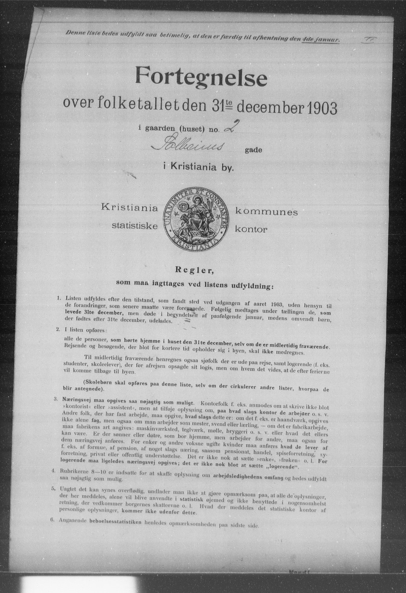 OBA, Municipal Census 1903 for Kristiania, 1903, p. 19055