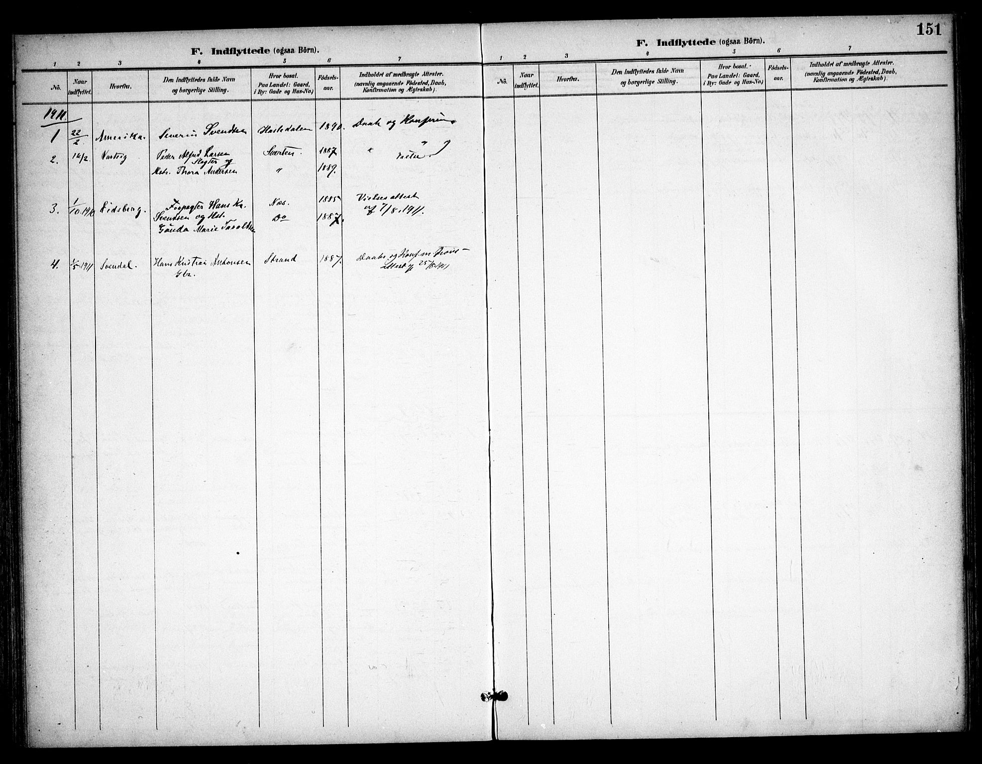 Skiptvet prestekontor Kirkebøker, SAO/A-20009/F/Fa/L0011: Parish register (official) no. 11, 1901-1913, p. 151