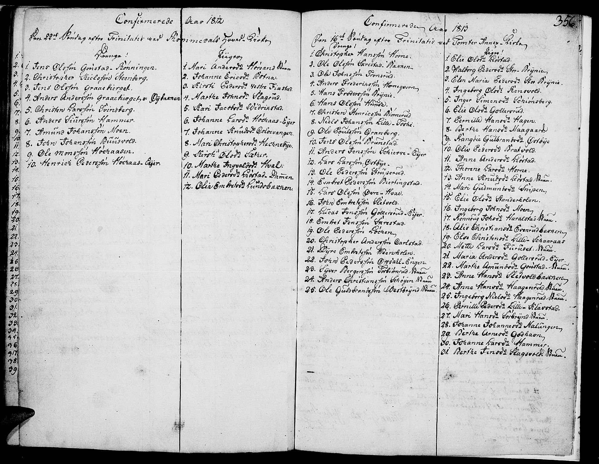 Romedal prestekontor, AV/SAH-PREST-004/K/L0001: Parish register (official) no. 1, 1799-1814, p. 356