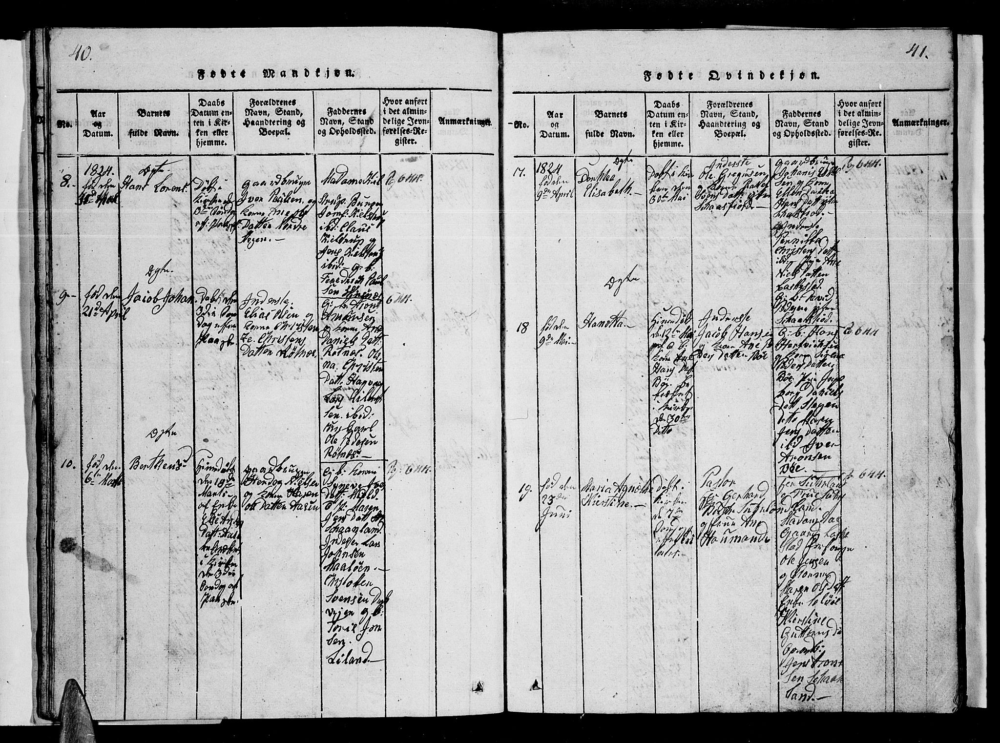 Ministerialprotokoller, klokkerbøker og fødselsregistre - Nordland, SAT/A-1459/855/L0812: Parish register (copy) no. 855C01, 1821-1838, p. 40-41