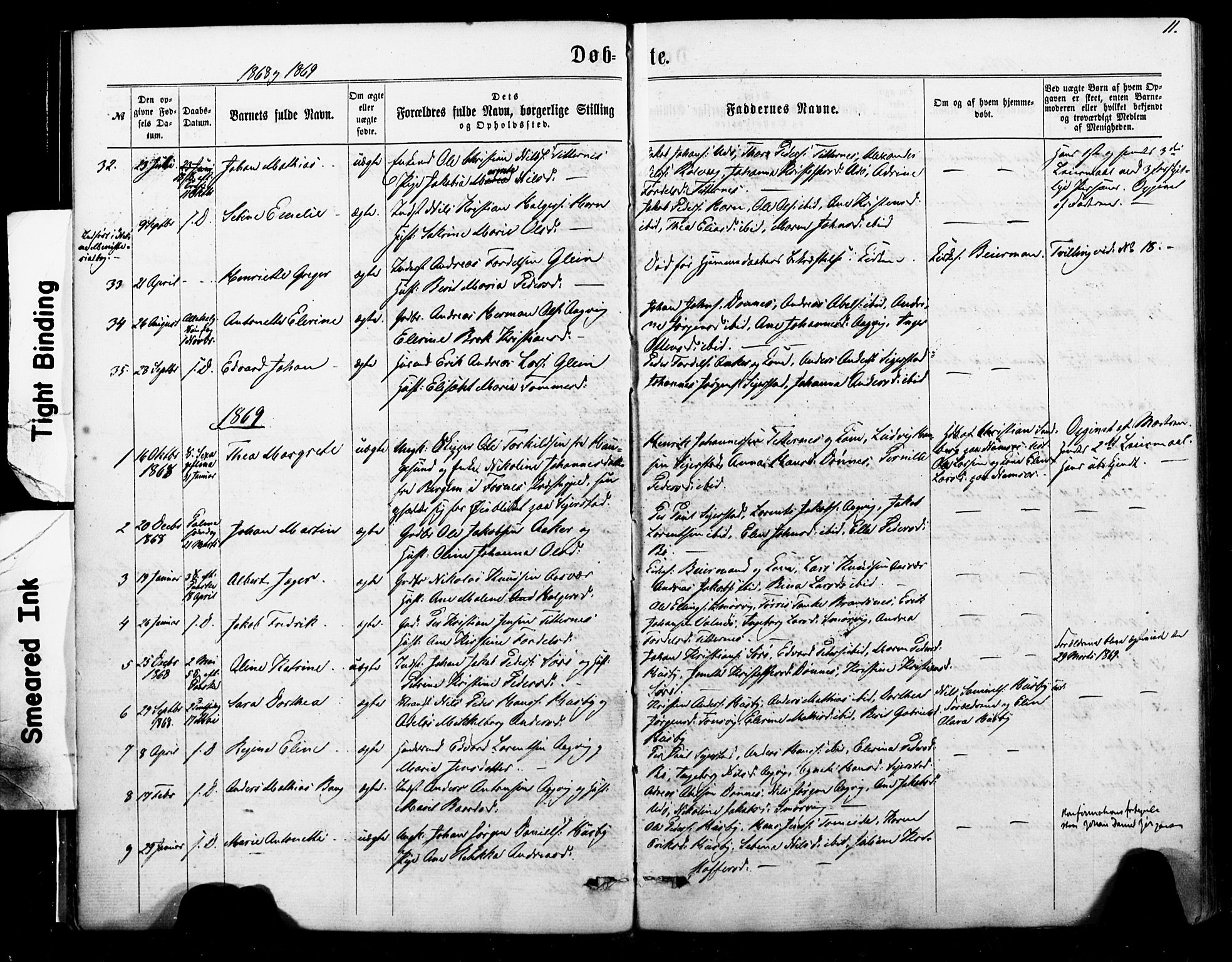 Ministerialprotokoller, klokkerbøker og fødselsregistre - Nordland, SAT/A-1459/835/L0524: Parish register (official) no. 835A02, 1865-1880, p. 11