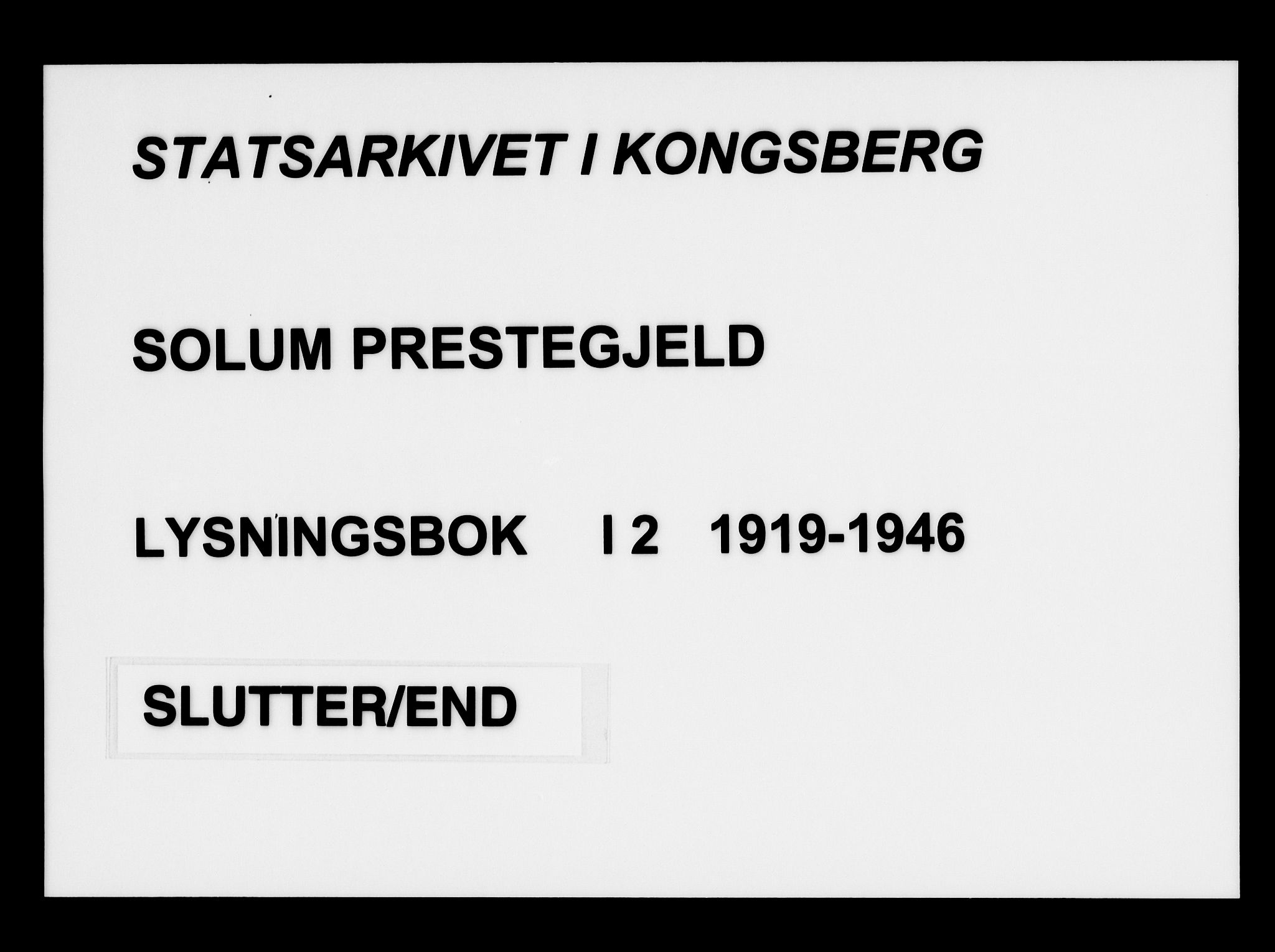 Solum kirkebøker, AV/SAKO-A-306/H/Ha/L0002: Banns register no. I 2, 1919-1946