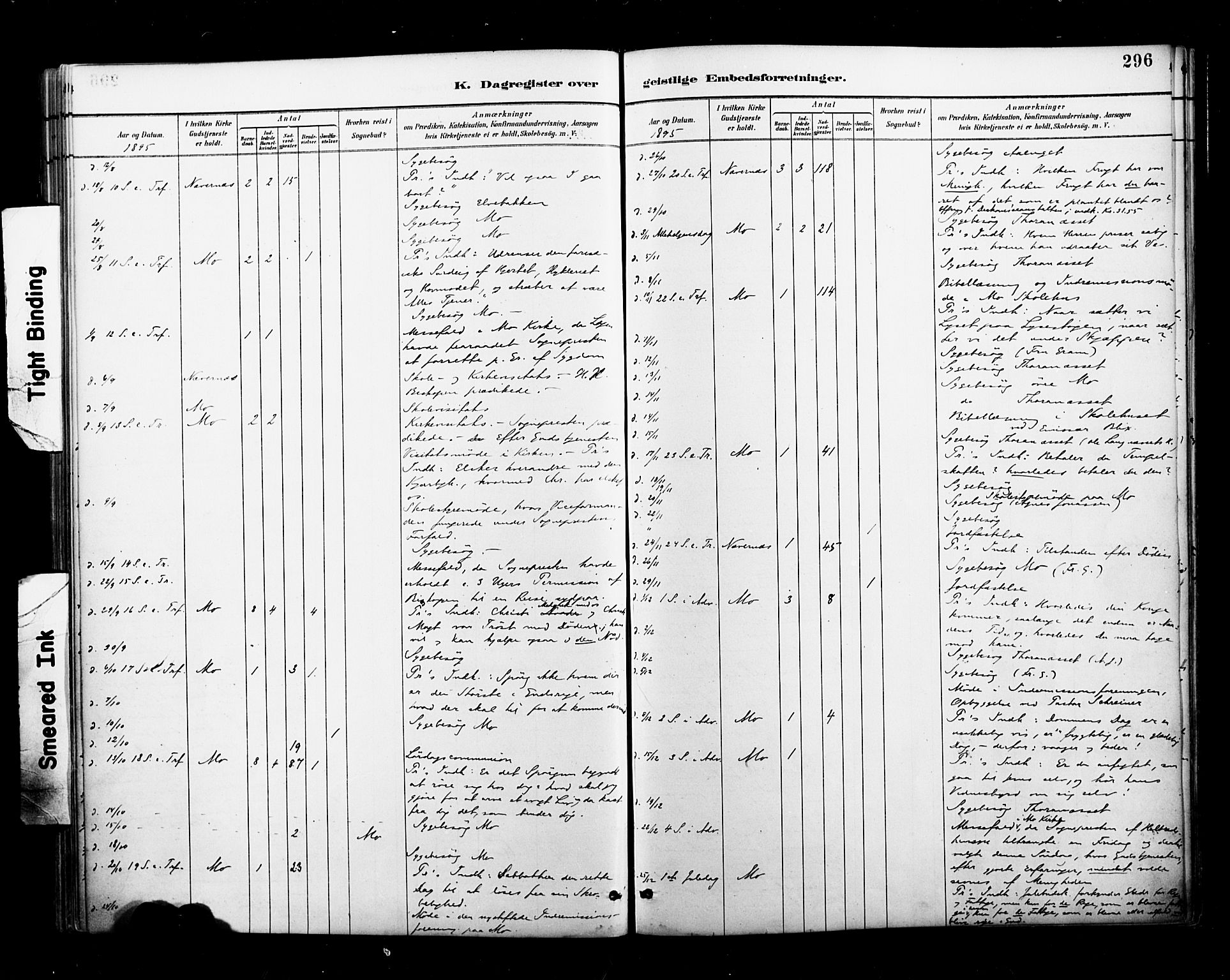 Ministerialprotokoller, klokkerbøker og fødselsregistre - Nordland, AV/SAT-A-1459/827/L0401: Parish register (official) no. 827A13, 1887-1905, p. 296